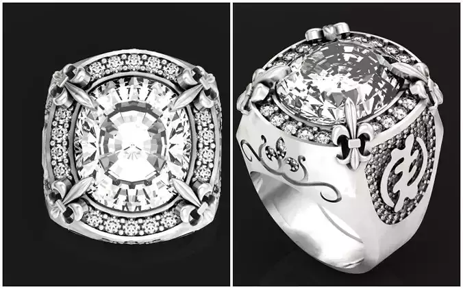 Luxury heavy Signet Ring  1457 3D print model