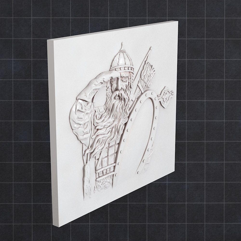 Warrior relief 3D print model_1