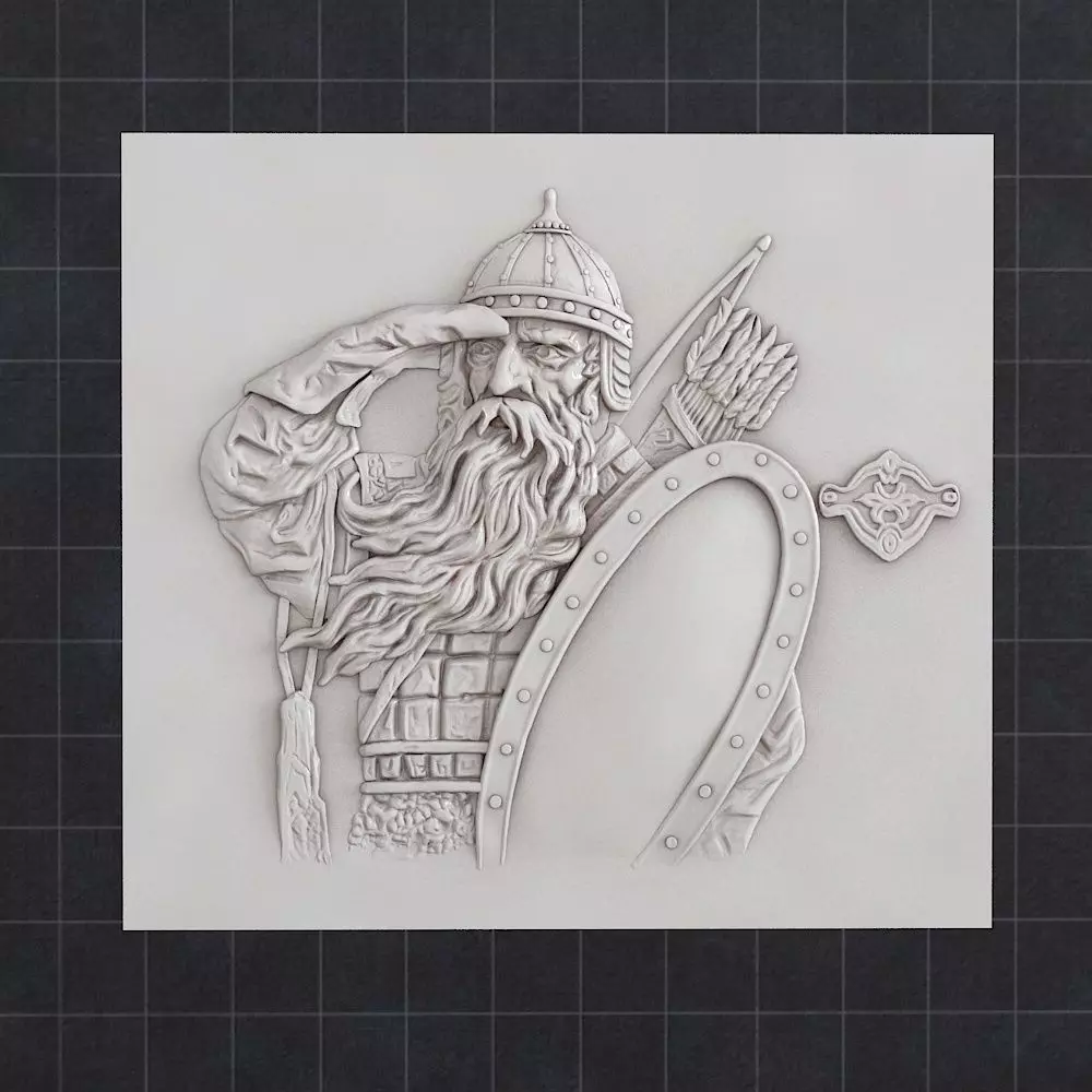 Warrior relief 3D print model_0