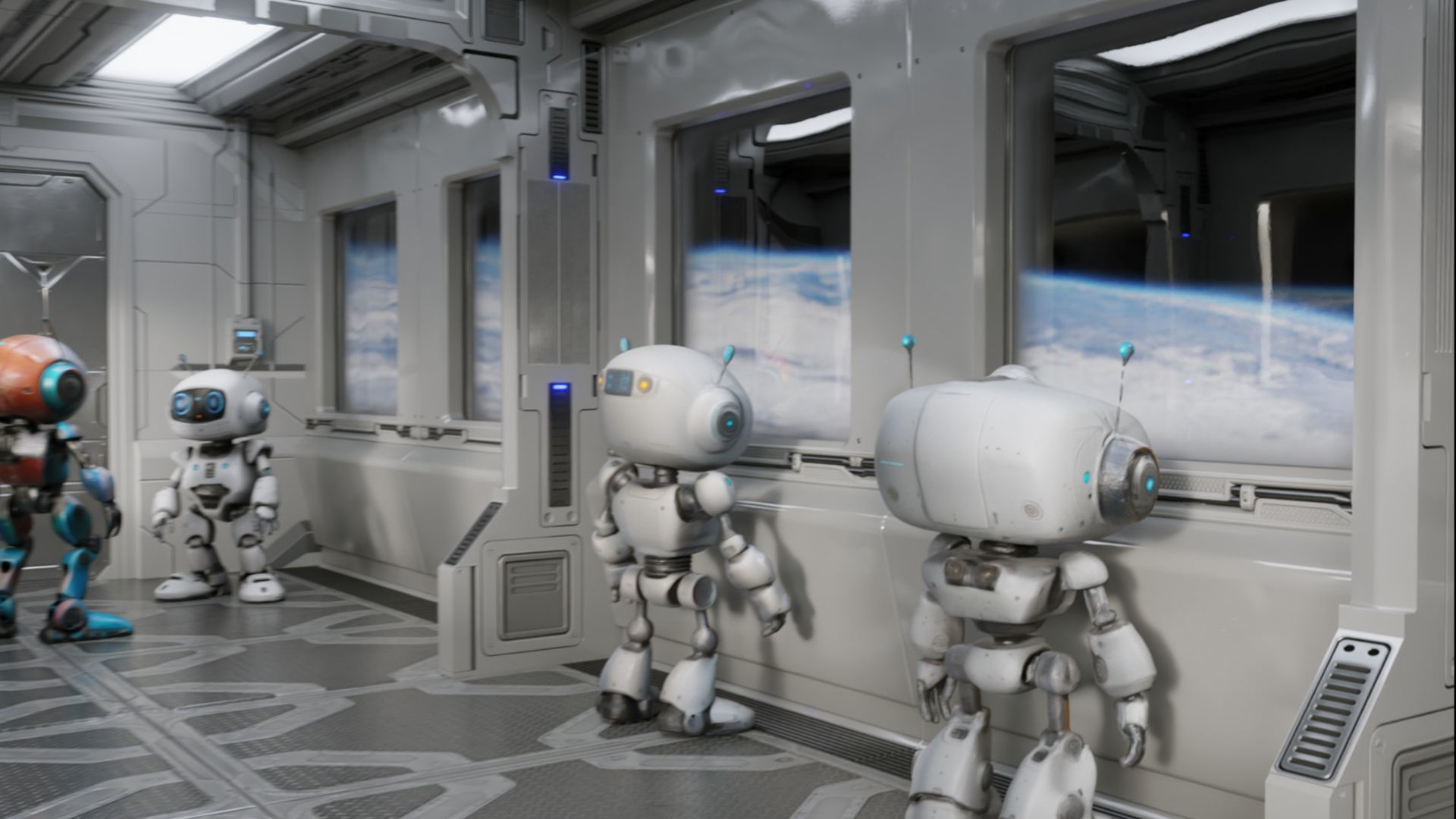 SpaceShip Interior Animated Low-poly 3D model_2