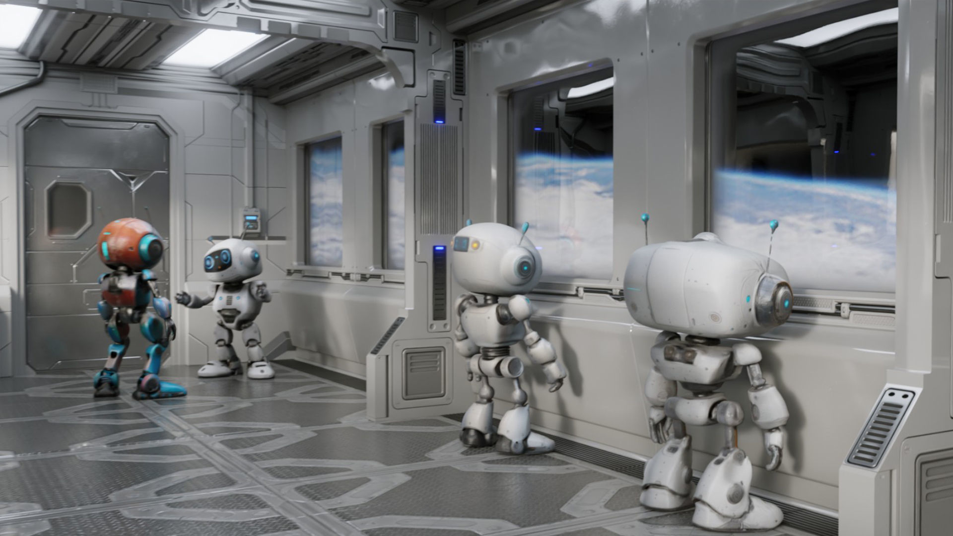 SpaceShip Interior Animated Low-poly 3D model_1