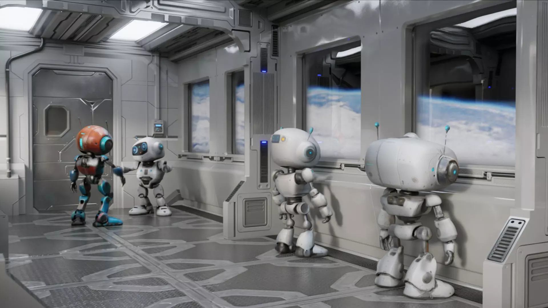 SpaceShip Interior Animated Low-poly 3D model_0