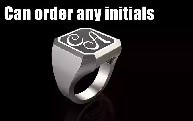 Initial signet ring model 1017