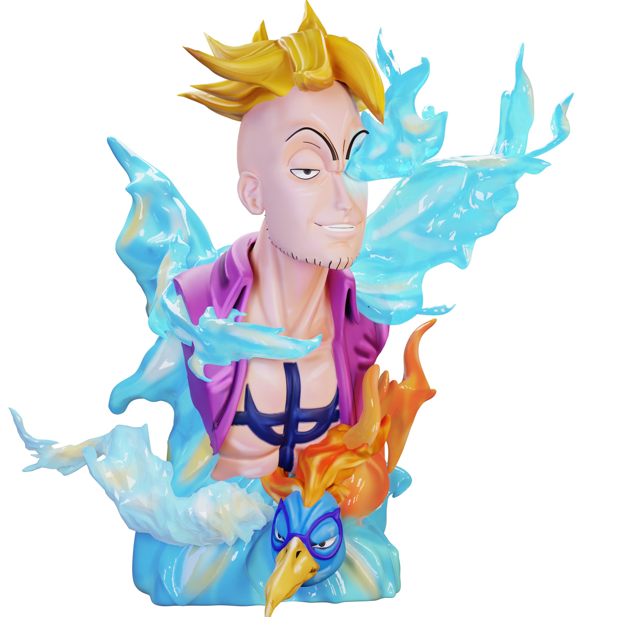 Busto Marco de Fenix - One piece 3D print model_1