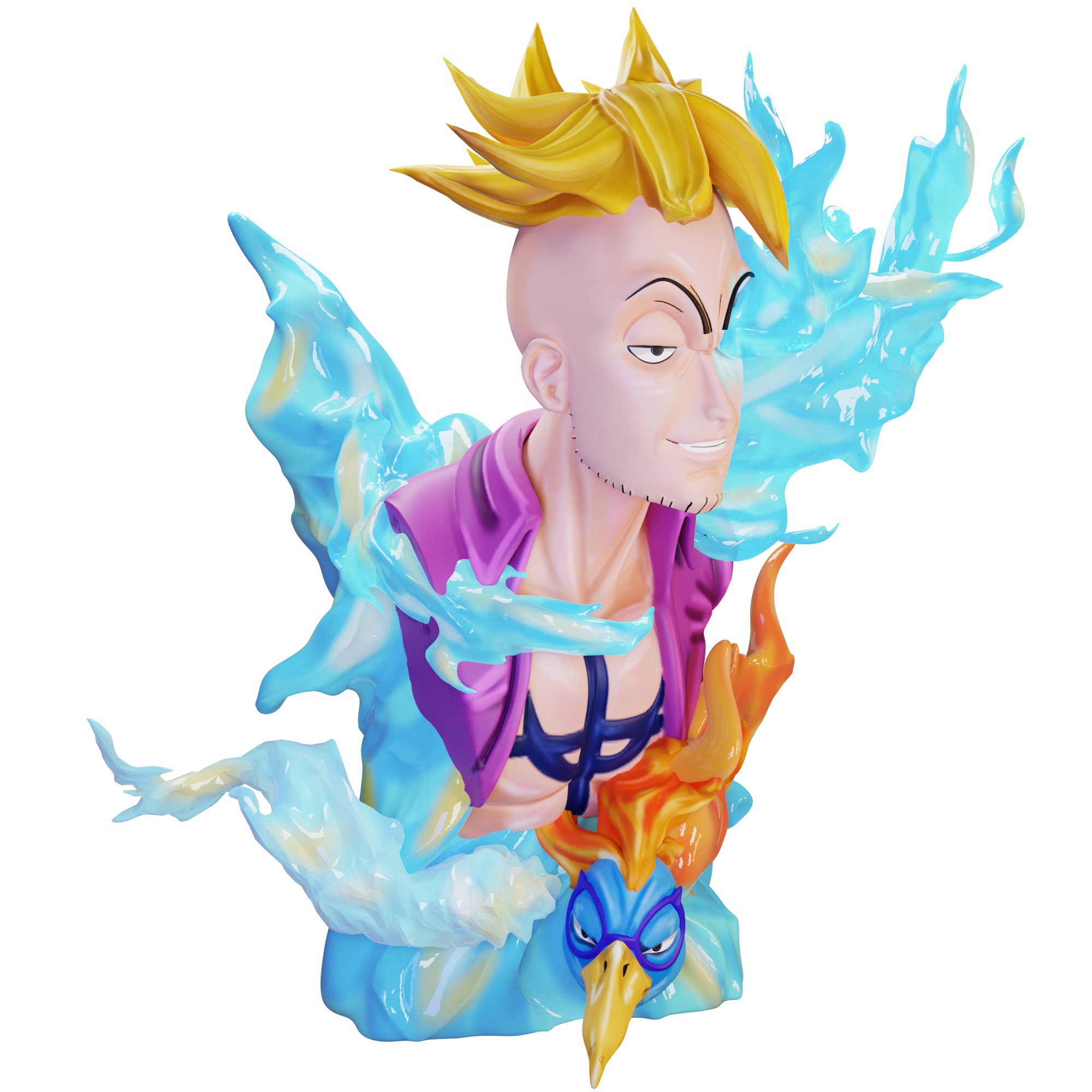 Busto Marco de Fenix - One piece 3D print model_2