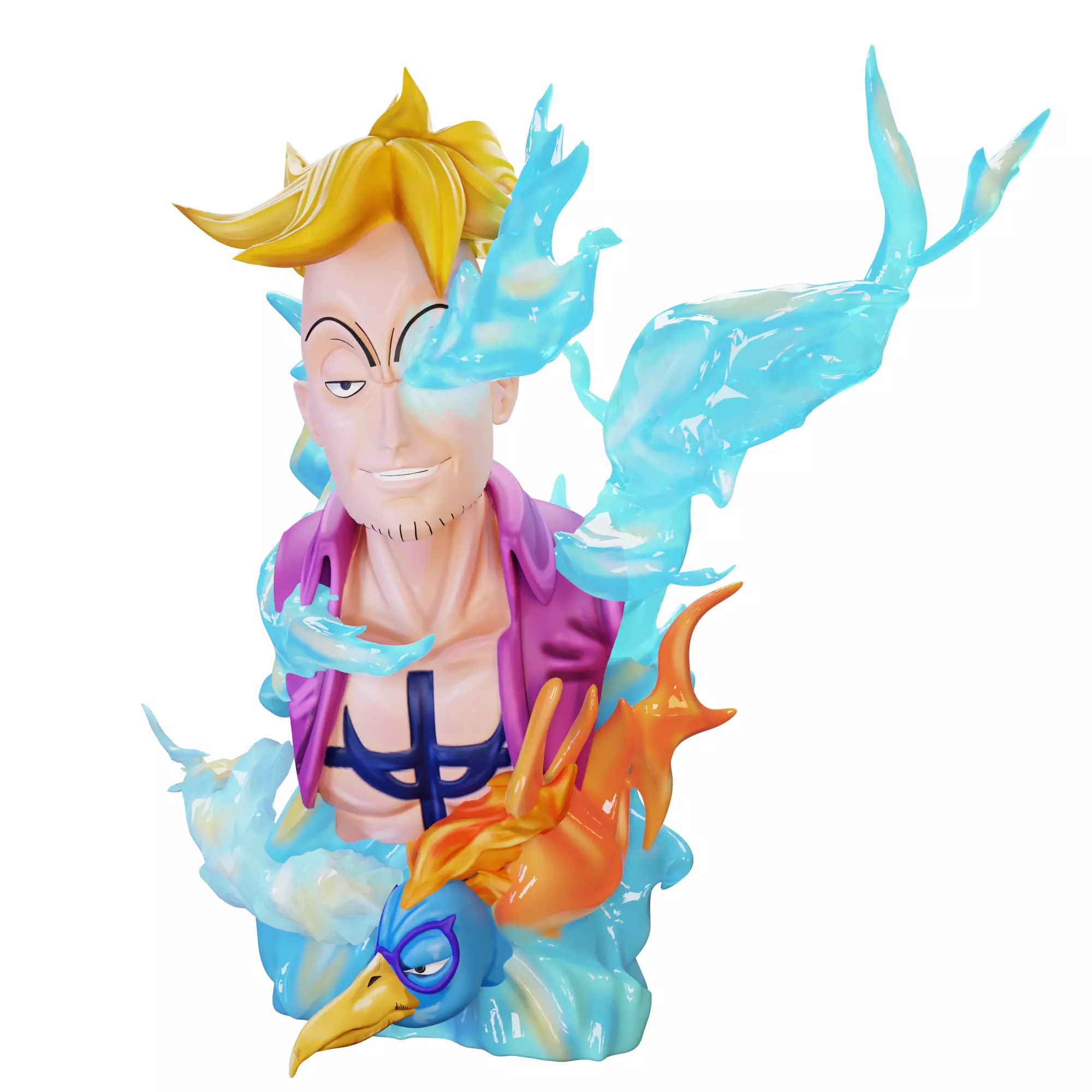 Busto Marco de Fenix - One piece 3D print model_0