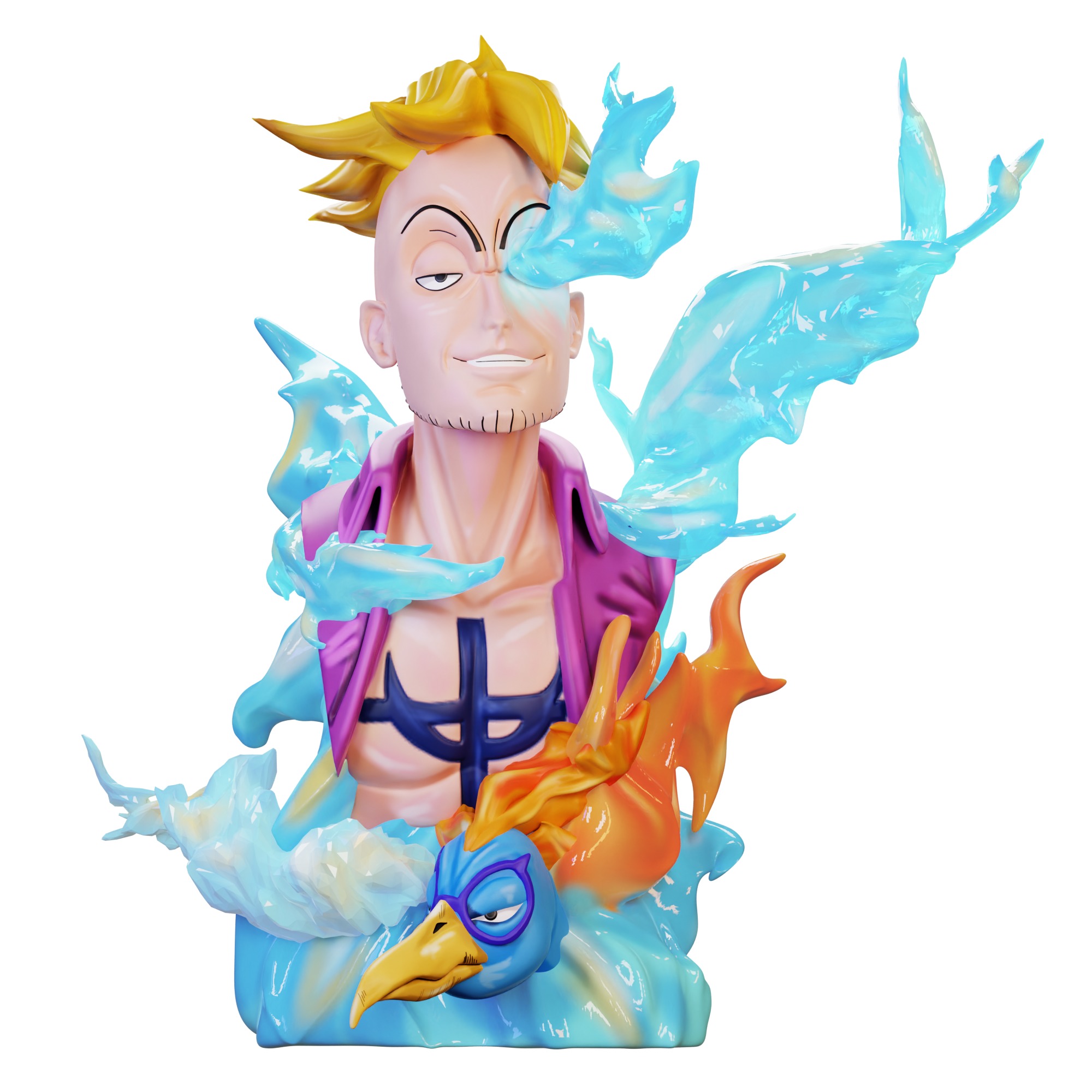 Busto Marco de Fenix - One piece 3D print model_3
