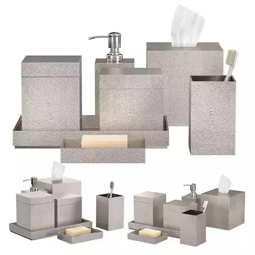 METAL SHAGREEN BATH ACCESSORIES Nickel