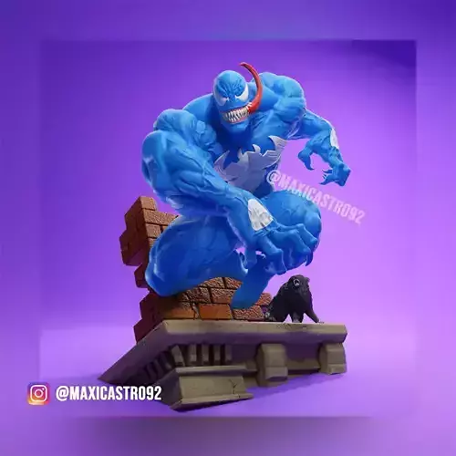 Venom Comic Style Statue 3D print model