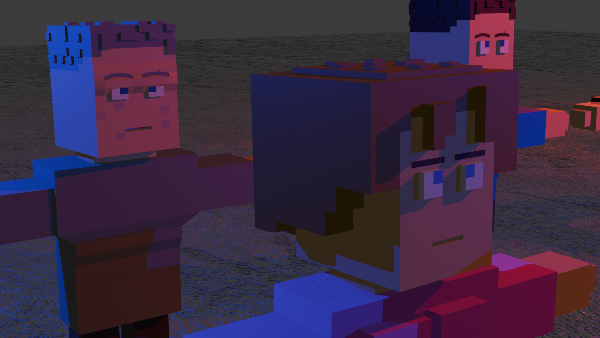 Low Poly Characters Blocky Characters RIGGED Low-poly 3D model_6