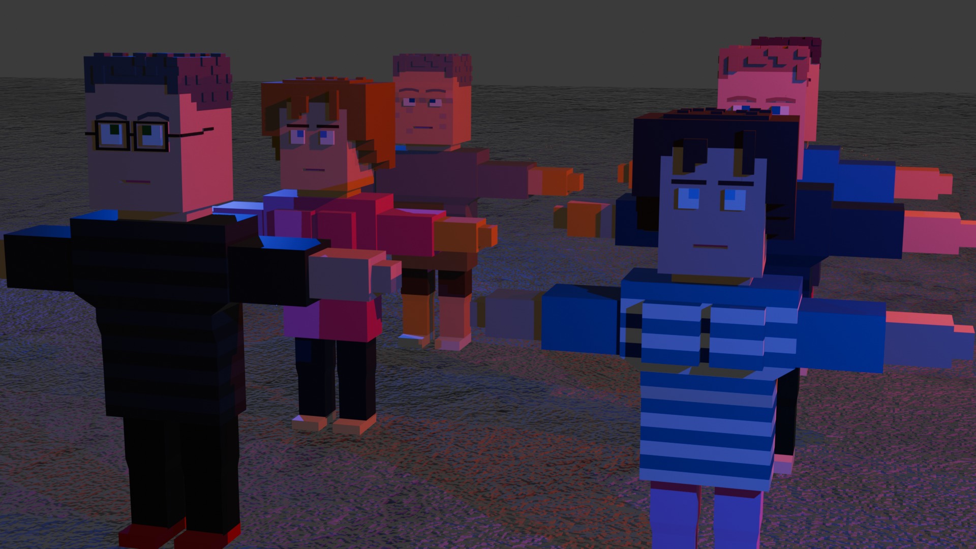 Low Poly Characters Blocky Characters RIGGED Low-poly 3D model_7