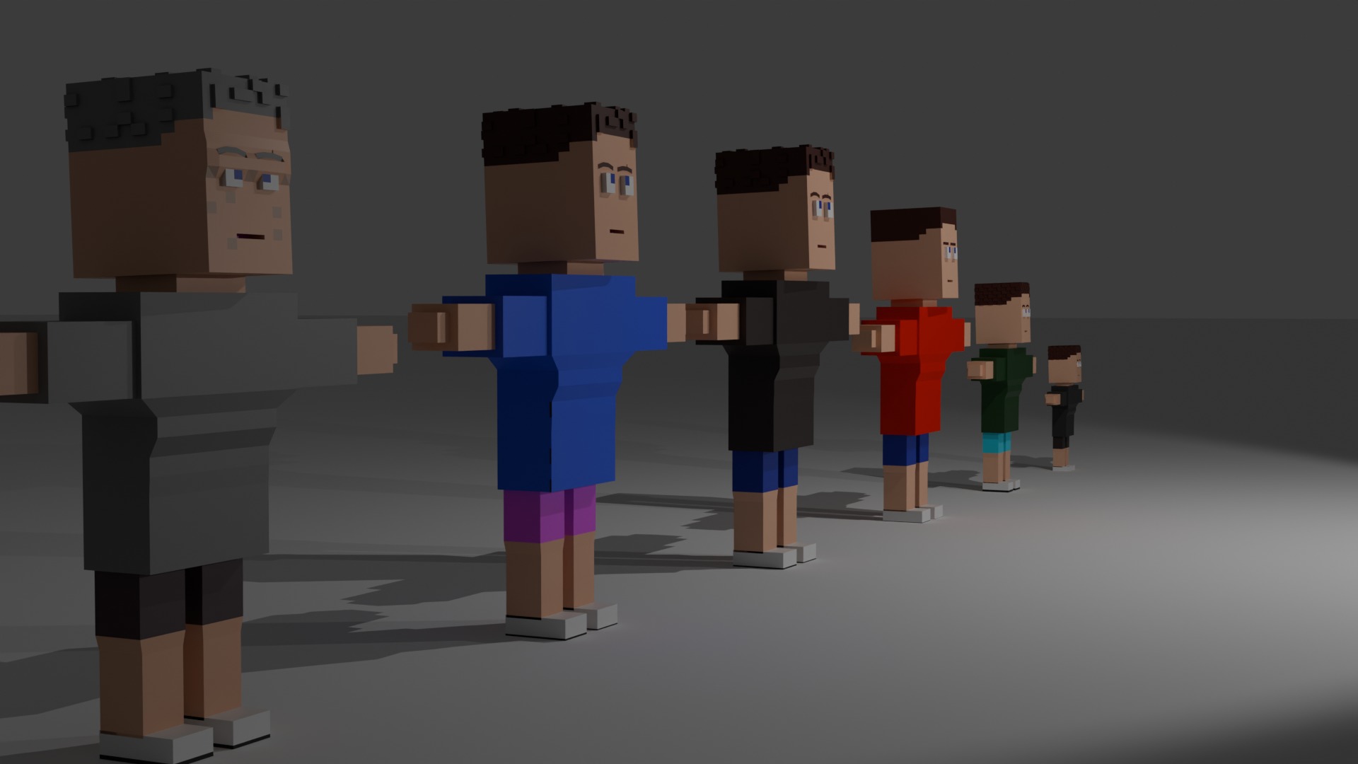 Low Poly Characters Blocky Characters RIGGED Low-poly 3D model_3