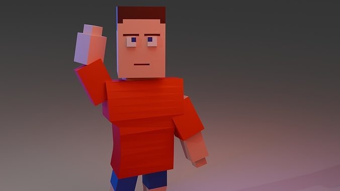 Low Poly Characters Blocky Characters RIGGED Low-poly 3D model