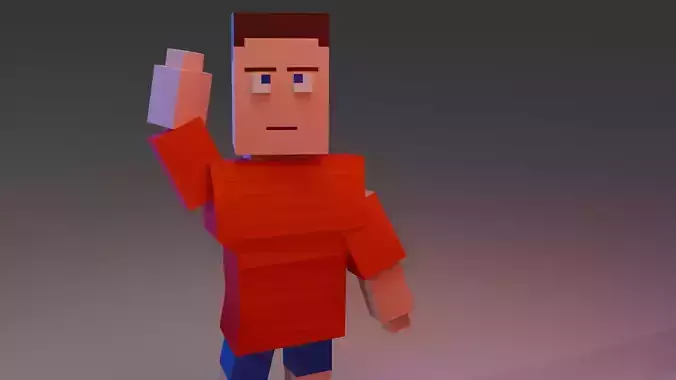 Low Poly Characters Blocky Characters RIGGED Low-poly 3D model