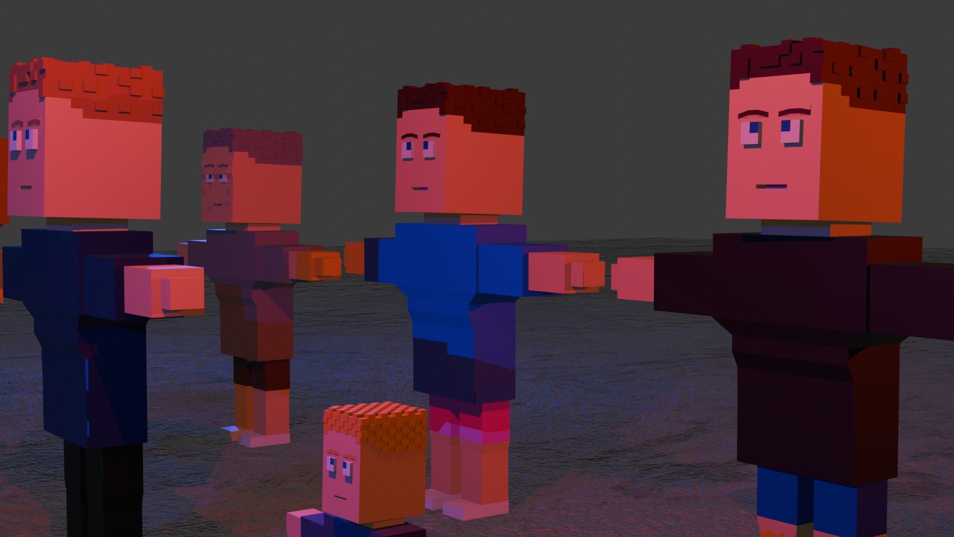 Low Poly Characters Blocky Characters RIGGED Low-poly 3D model_5