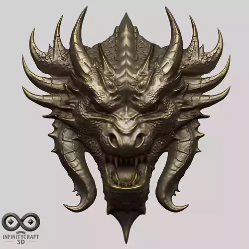 Dragon Head Relief No3 STL file for 3d Printing or CNC