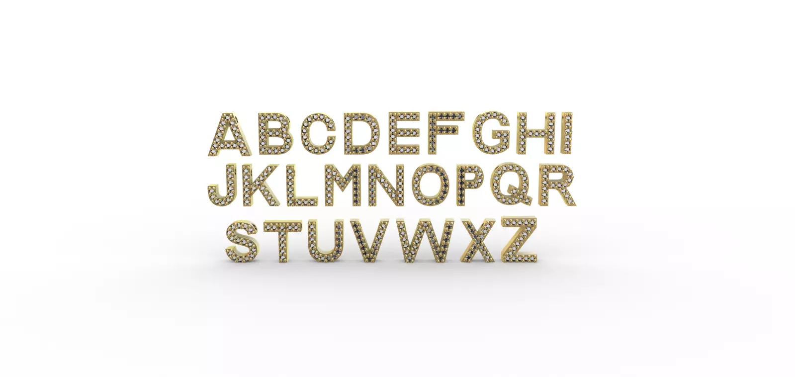 Abecedario 3D - Abecedario joyeria - Alphabet Pendant 3D print model
