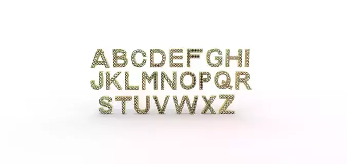  Abecedario 3D - Abecedario joyeria  - Alphabet Pendant 