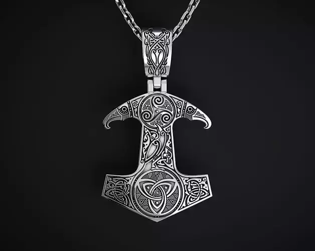 MJOLNIR THOR HAMMER Pendant STL 3D print