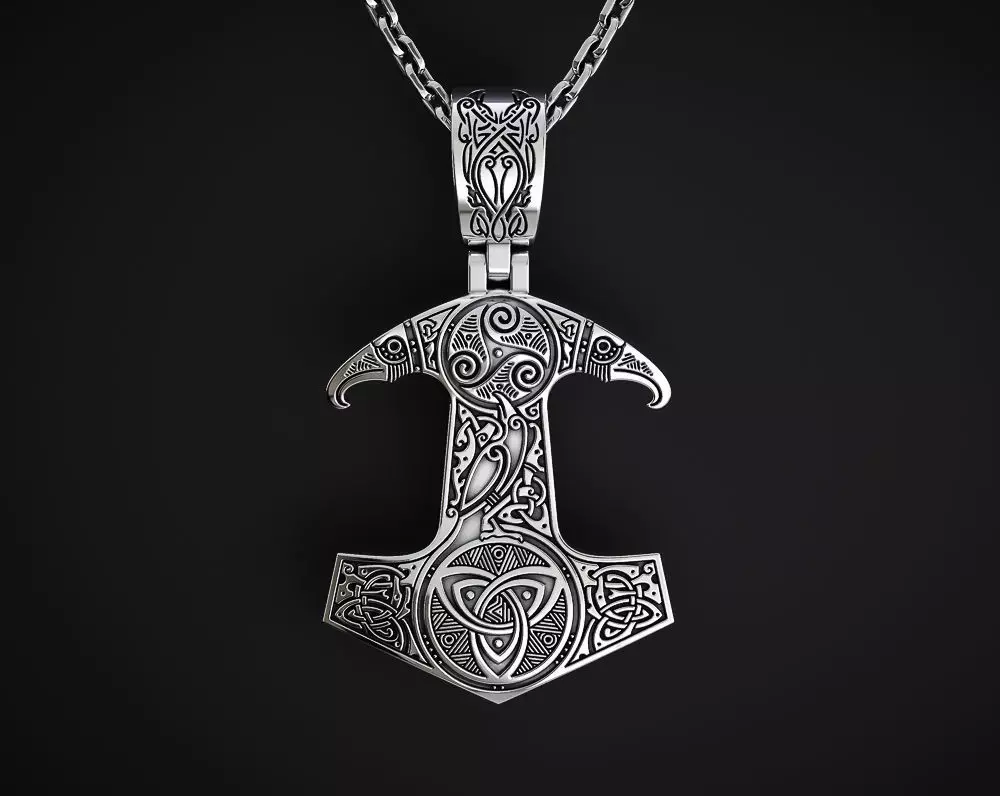 MJOLNIR THOR HAMMER Pendant STL 3D print 3D print model