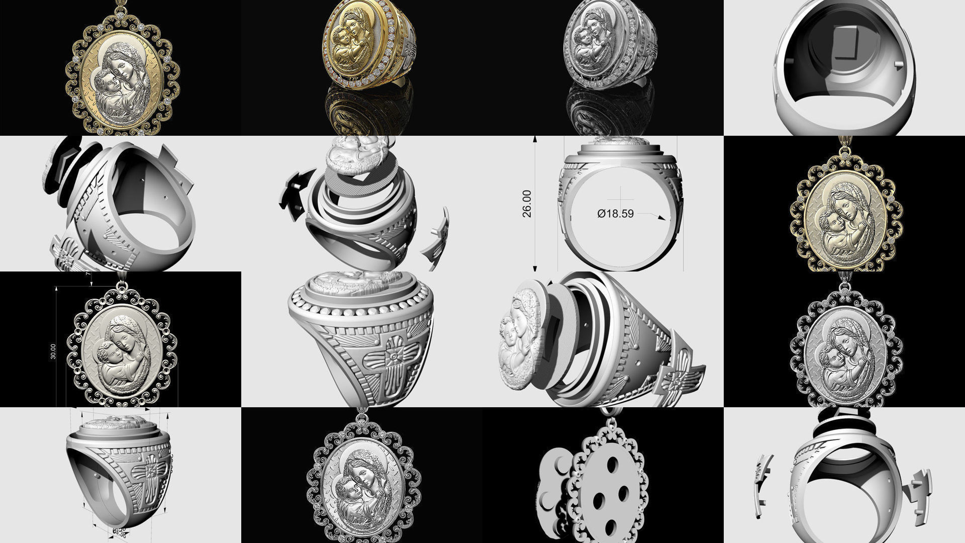 Mary with Jesus child ring and pendant - collection _5