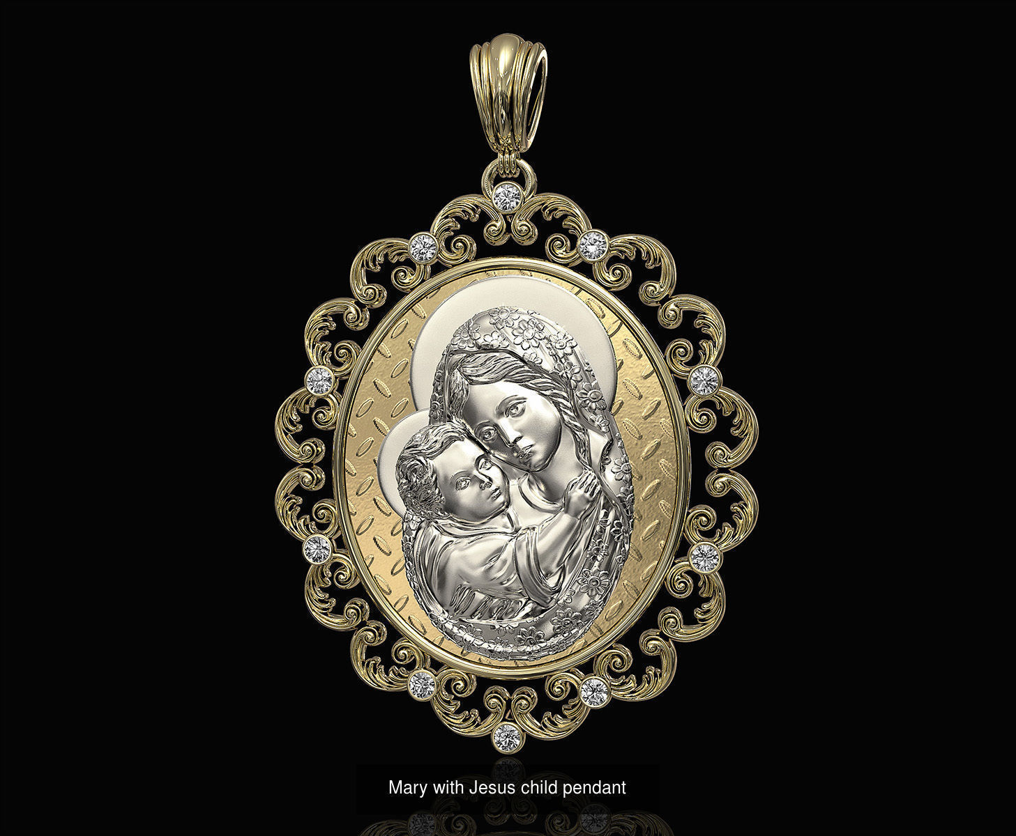 Mary with Jesus child ring and pendant - collection _2
