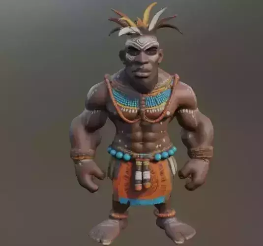 African warrior 3D model