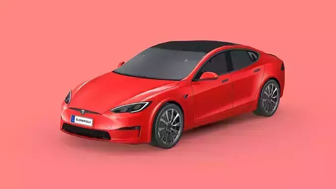 Tesla model S Plaid 2023 Low-poly 3D model