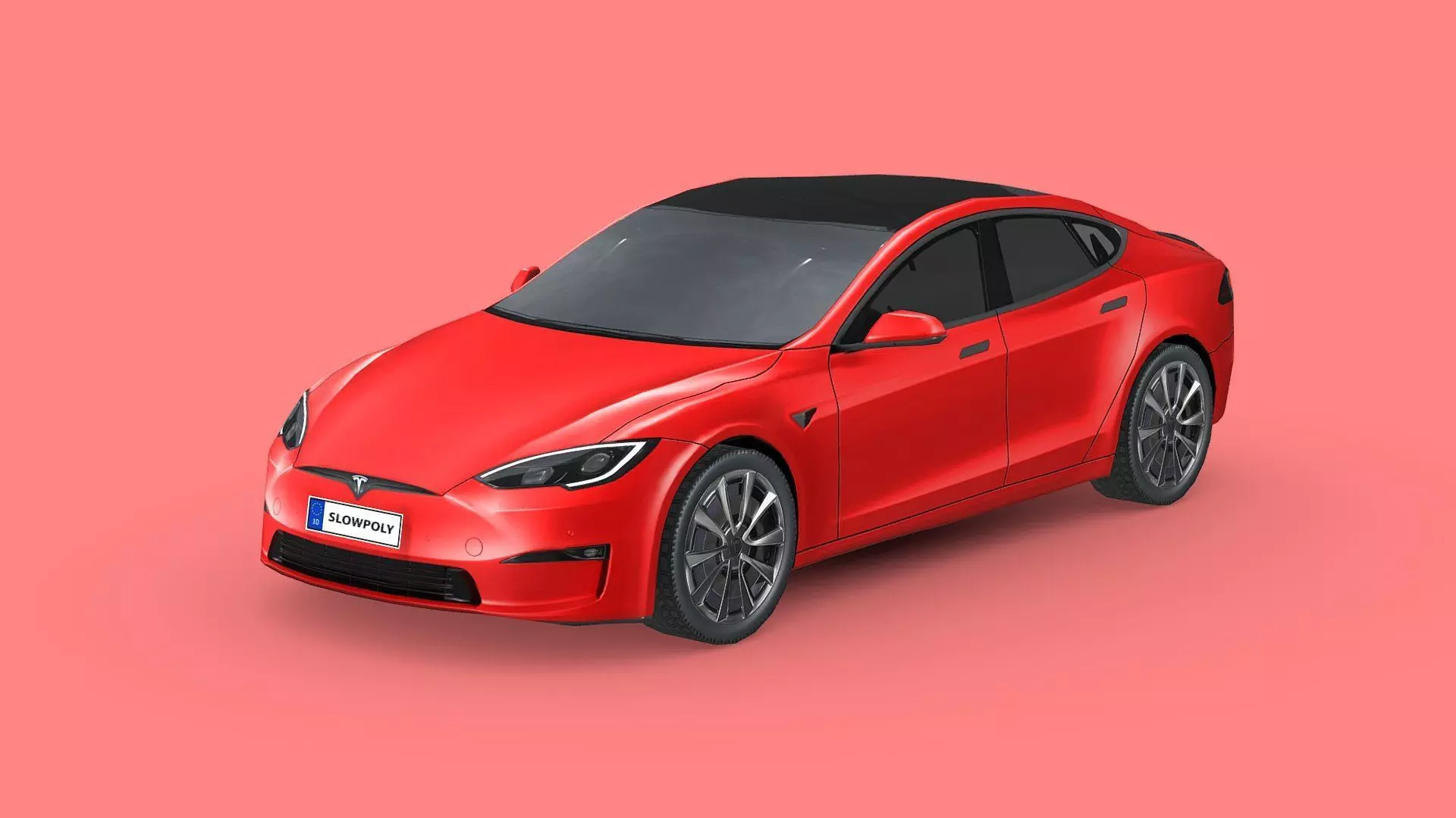 Tesla model S Plaid 2023 Low-poly 3D model_0