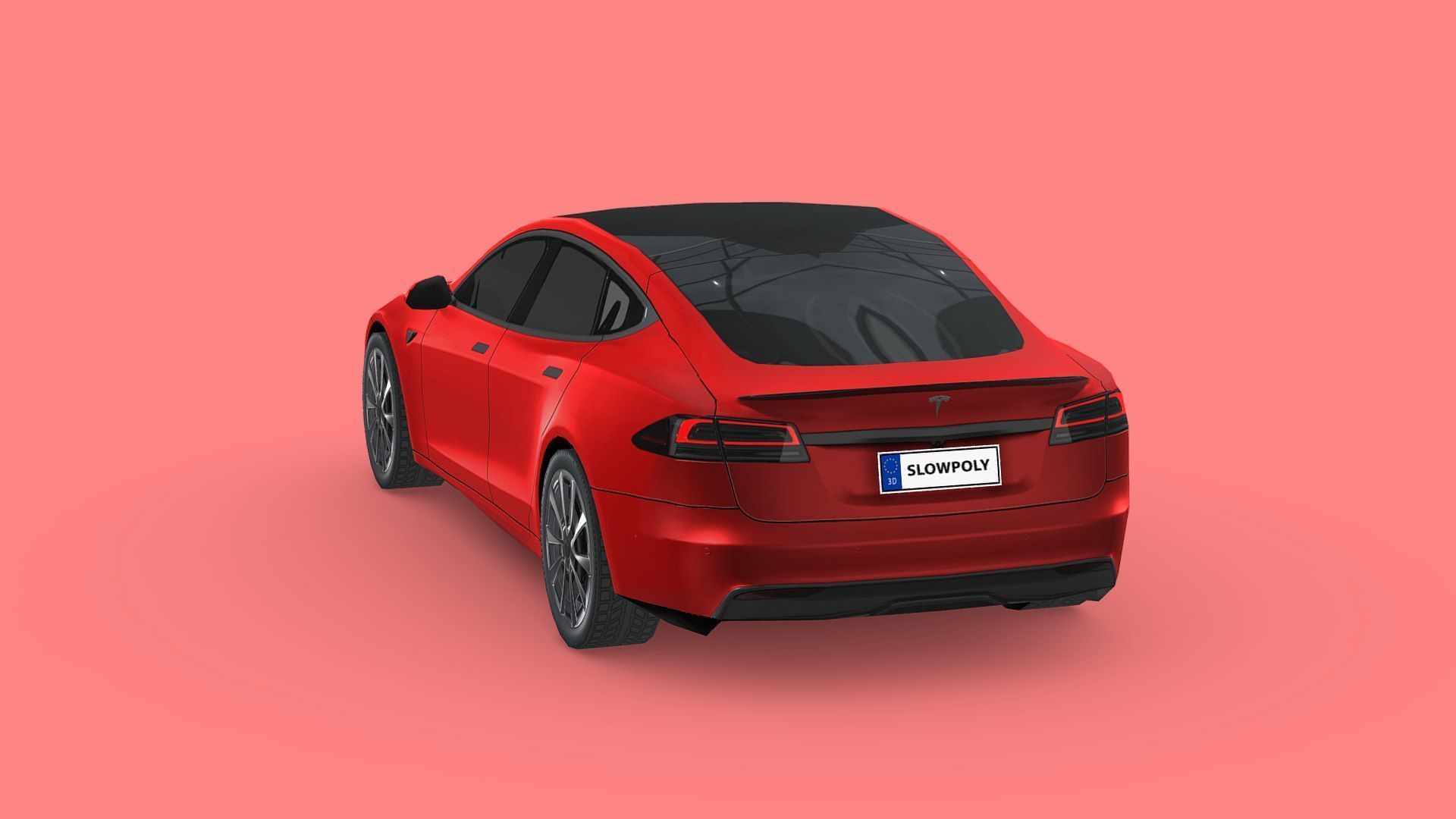 Tesla model S Plaid 2023 Low-poly 3D model_1