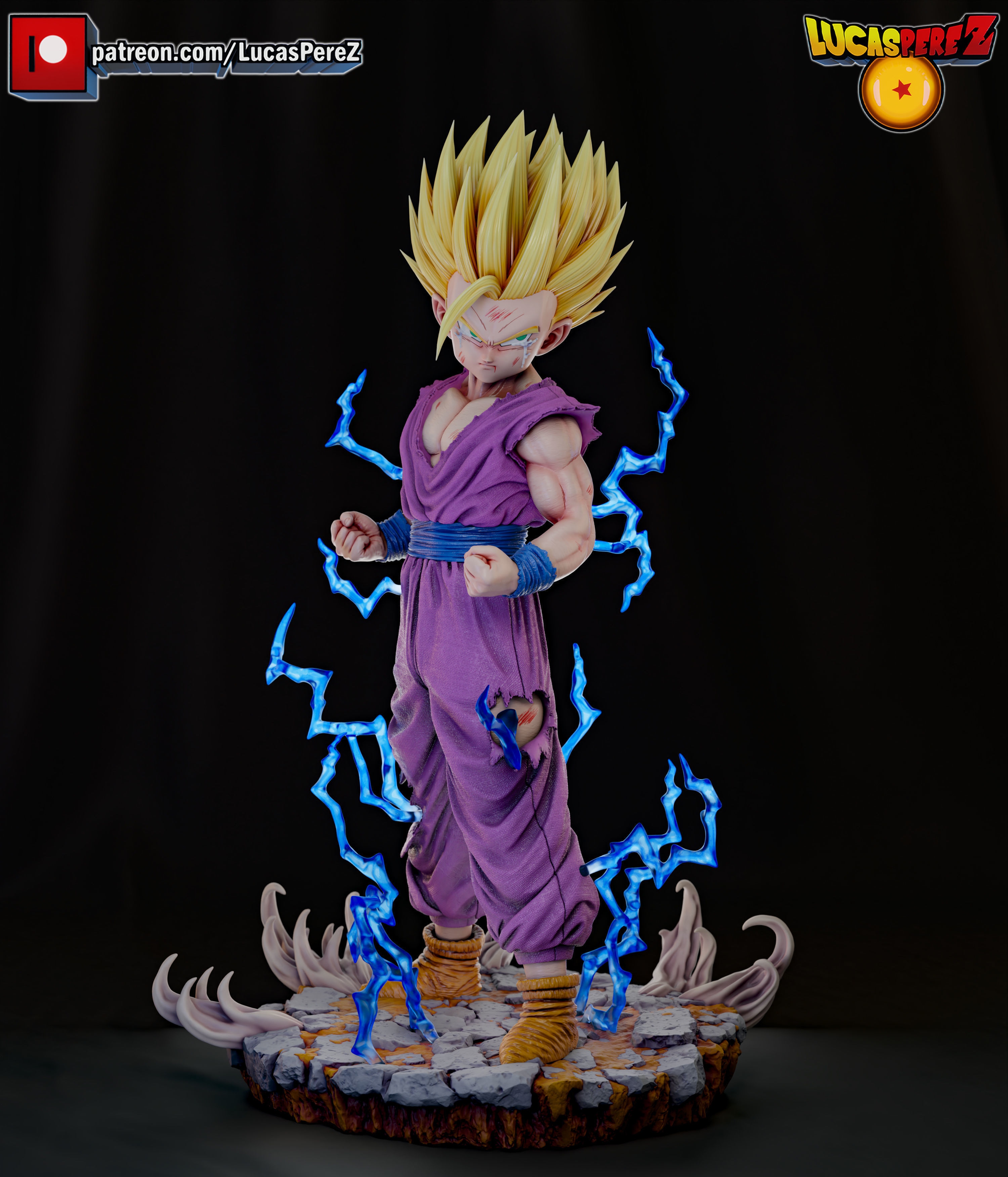 GOHAN SSJ2 3D print model_17
