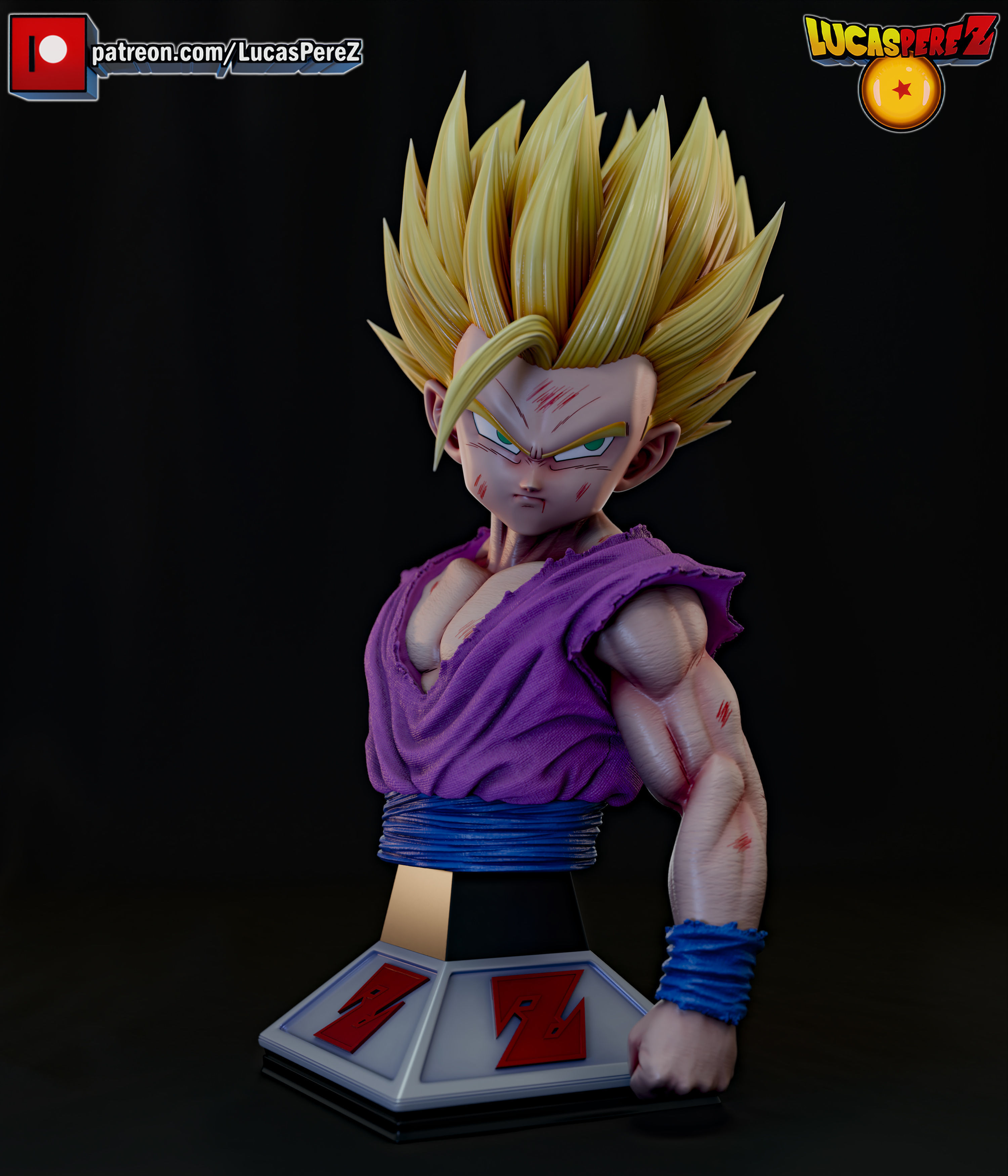 GOHAN SSJ2 3D print model_22