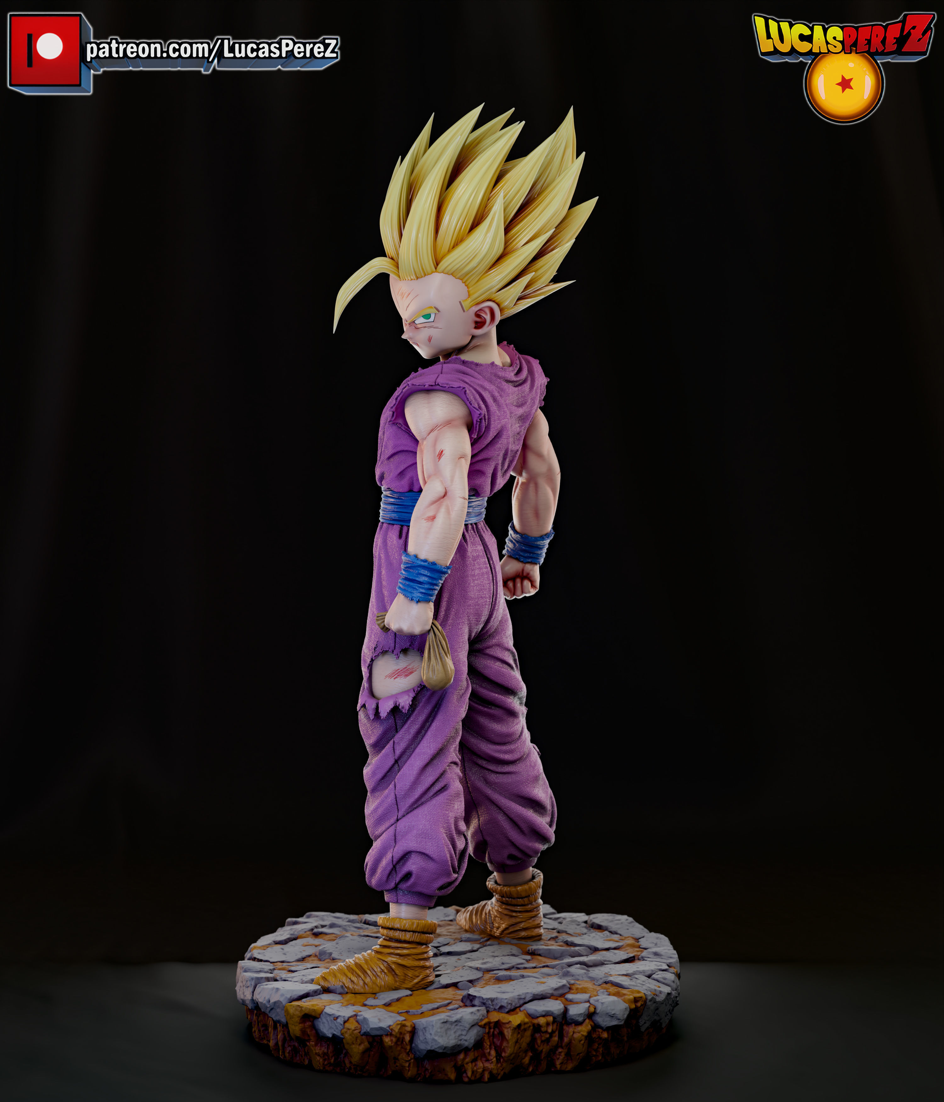 GOHAN SSJ2 3D print model_3