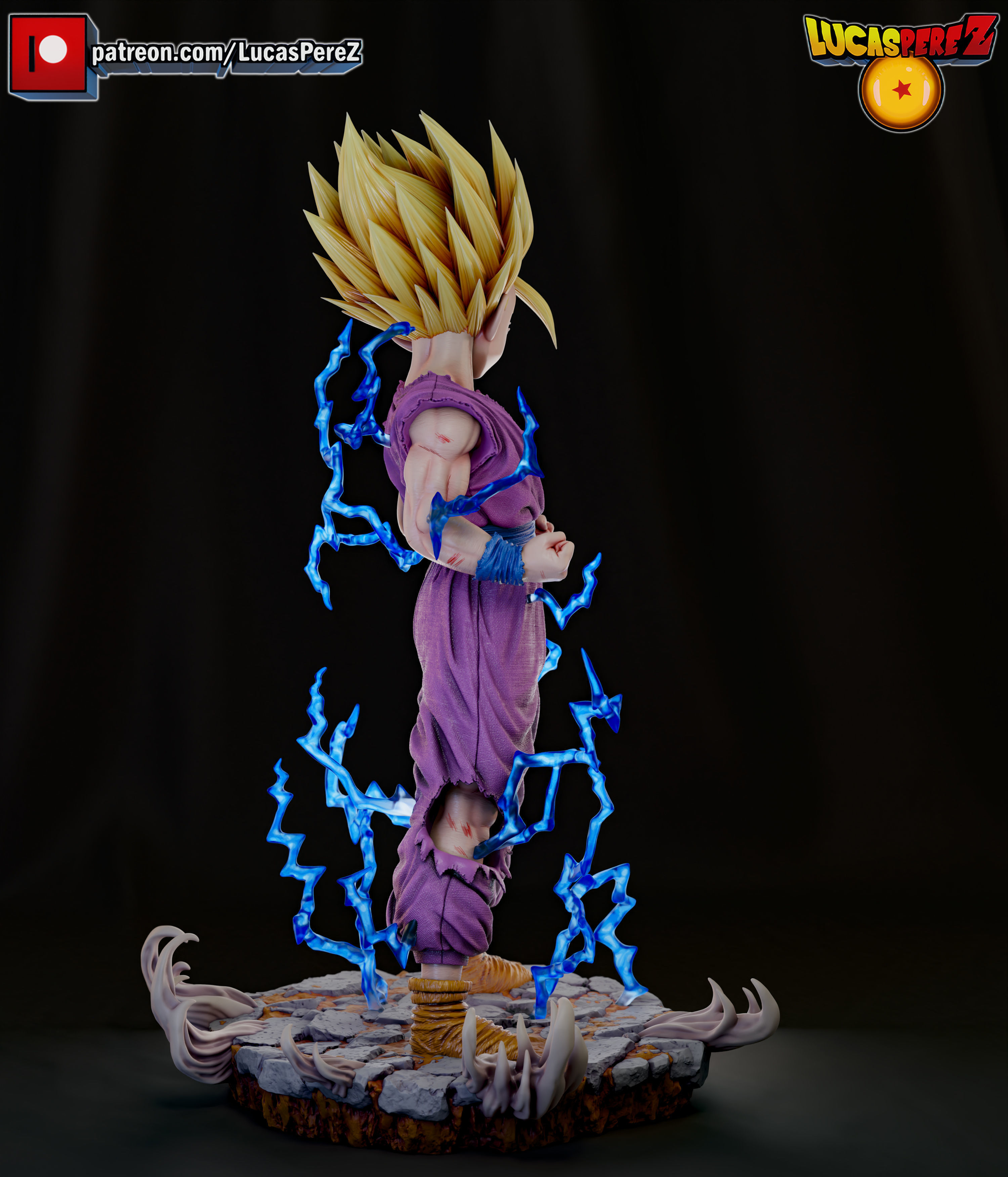 GOHAN SSJ2 3D print model_18