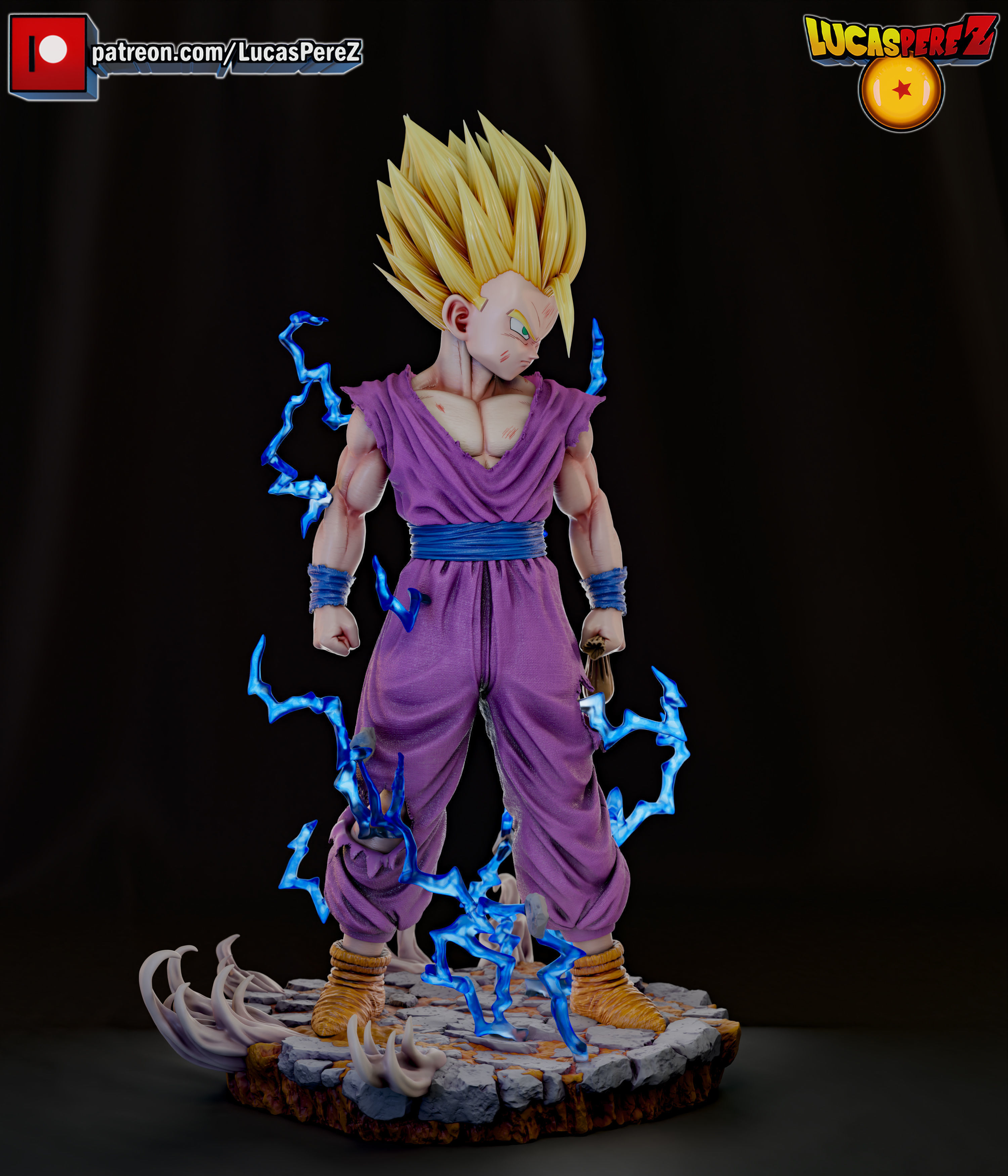 GOHAN SSJ2 3D print model_12