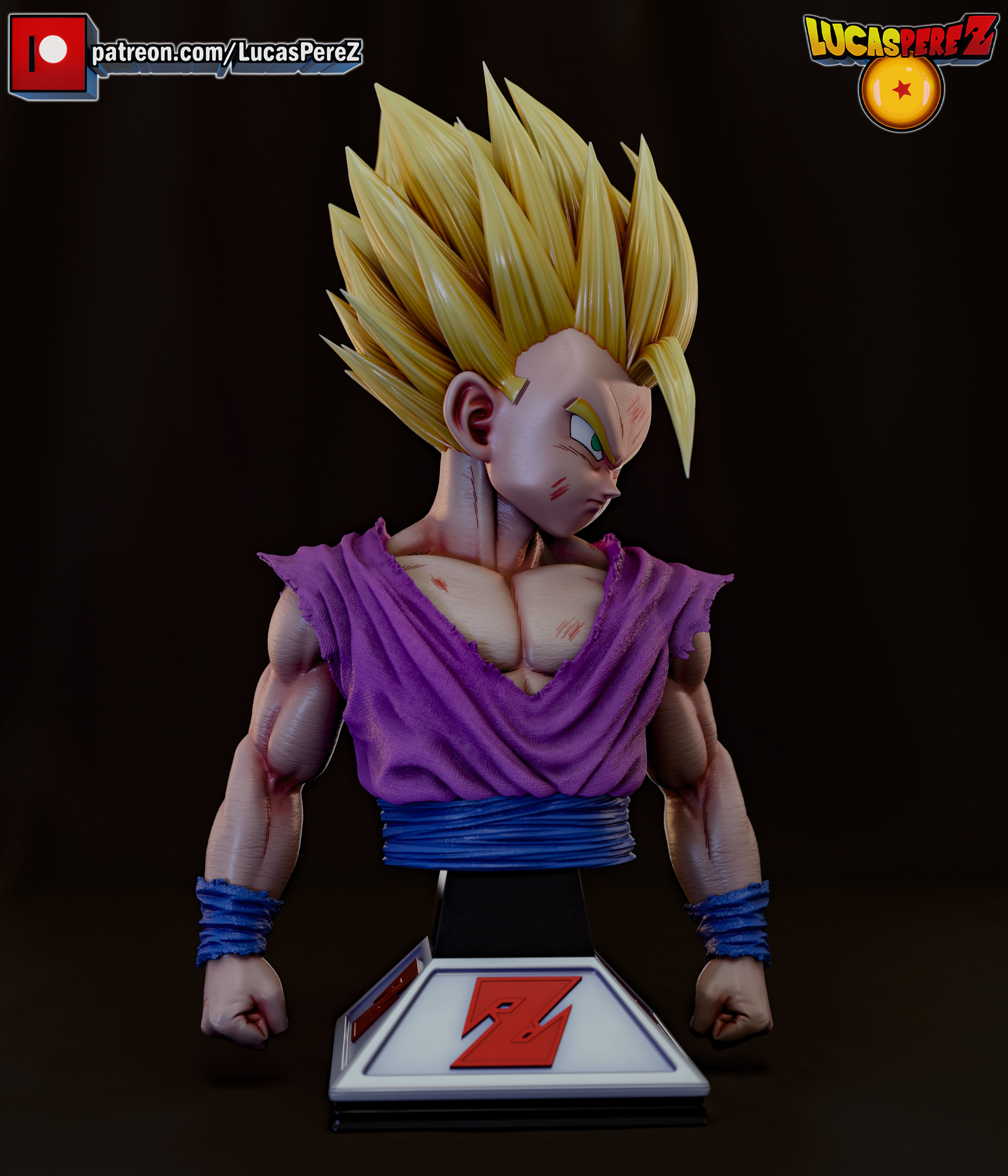 GOHAN SSJ2 3D print model_26
