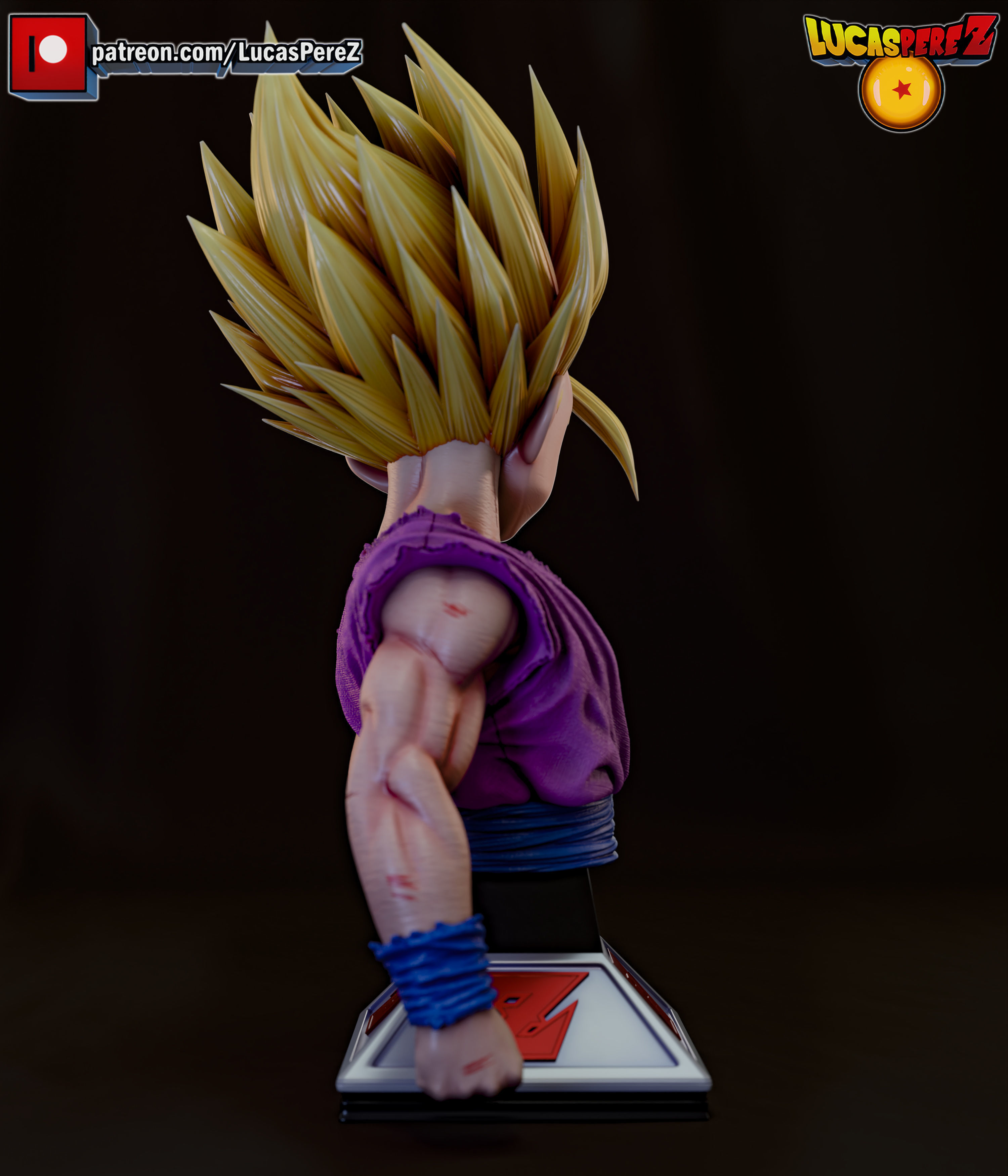 GOHAN SSJ2 3D print model_5