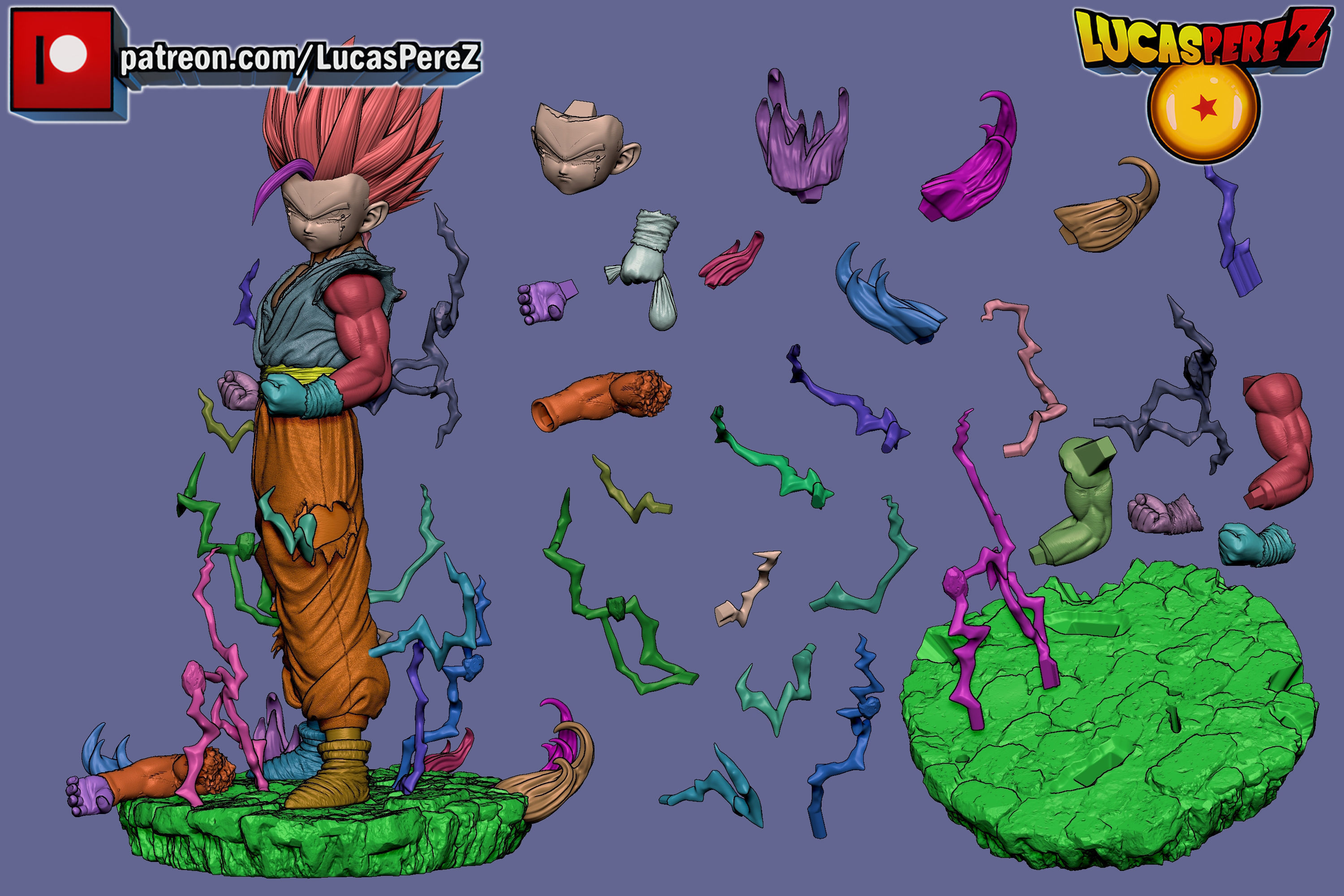 GOHAN SSJ2 3D print model_31