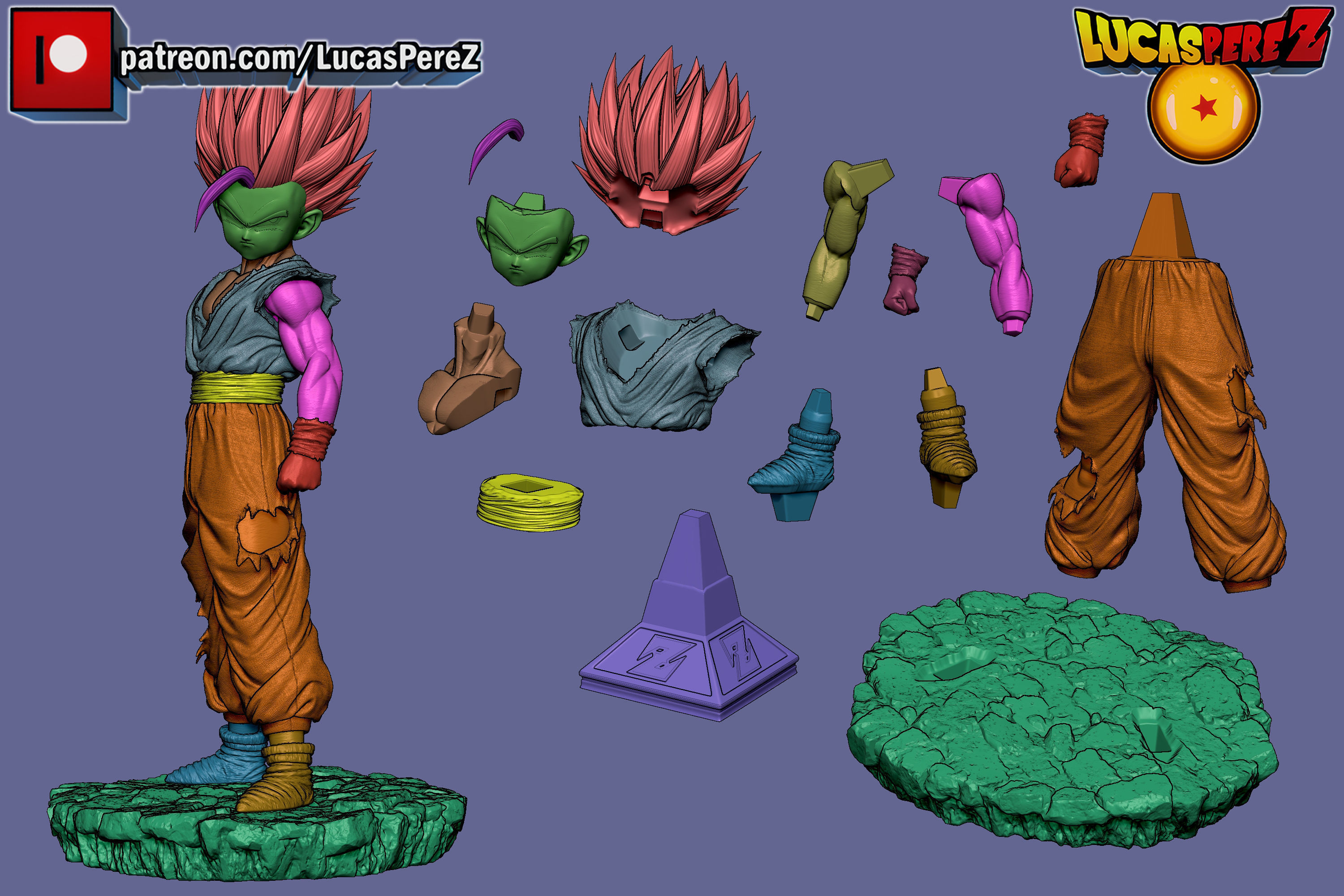 GOHAN SSJ2 3D print model_32