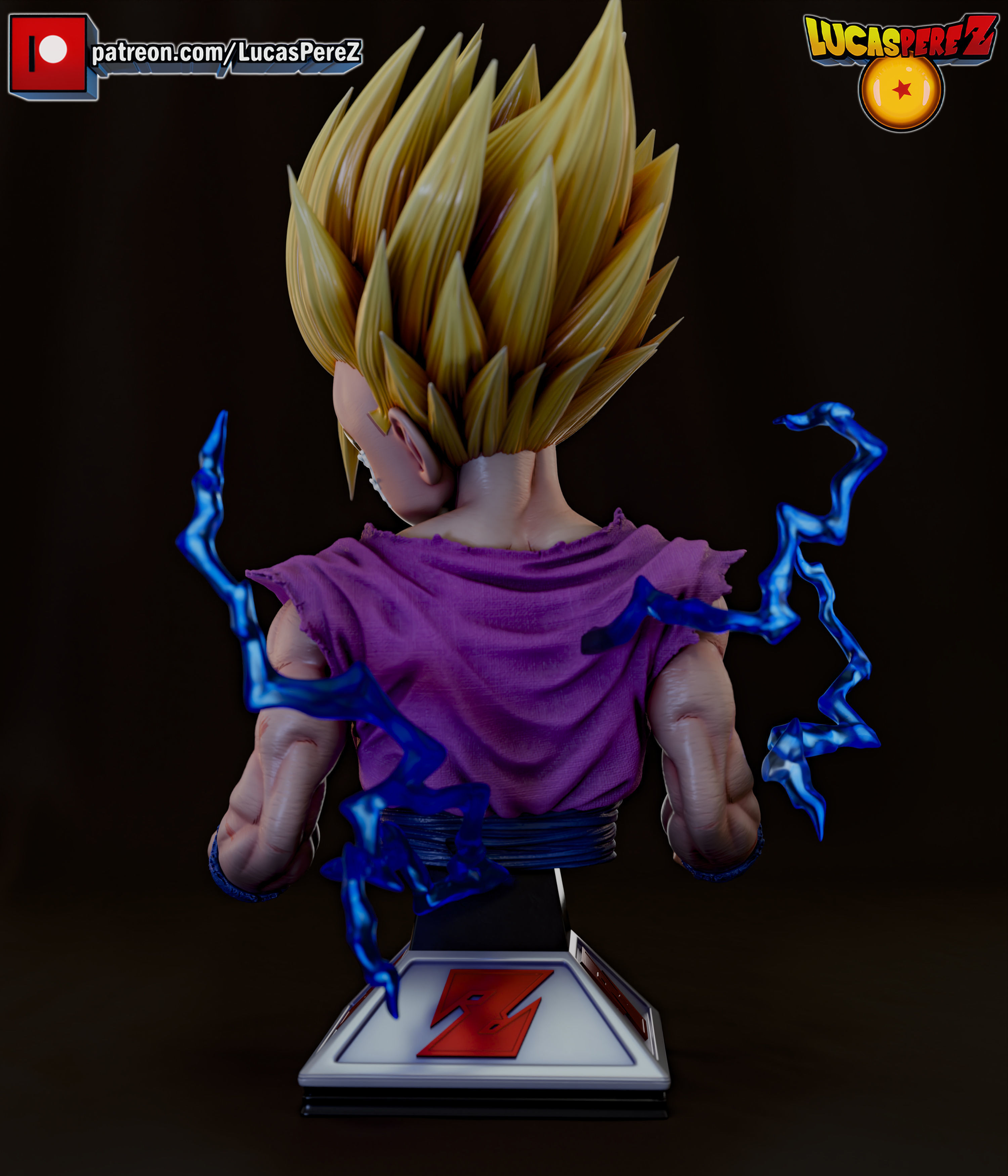 GOHAN SSJ2 3D print model_29