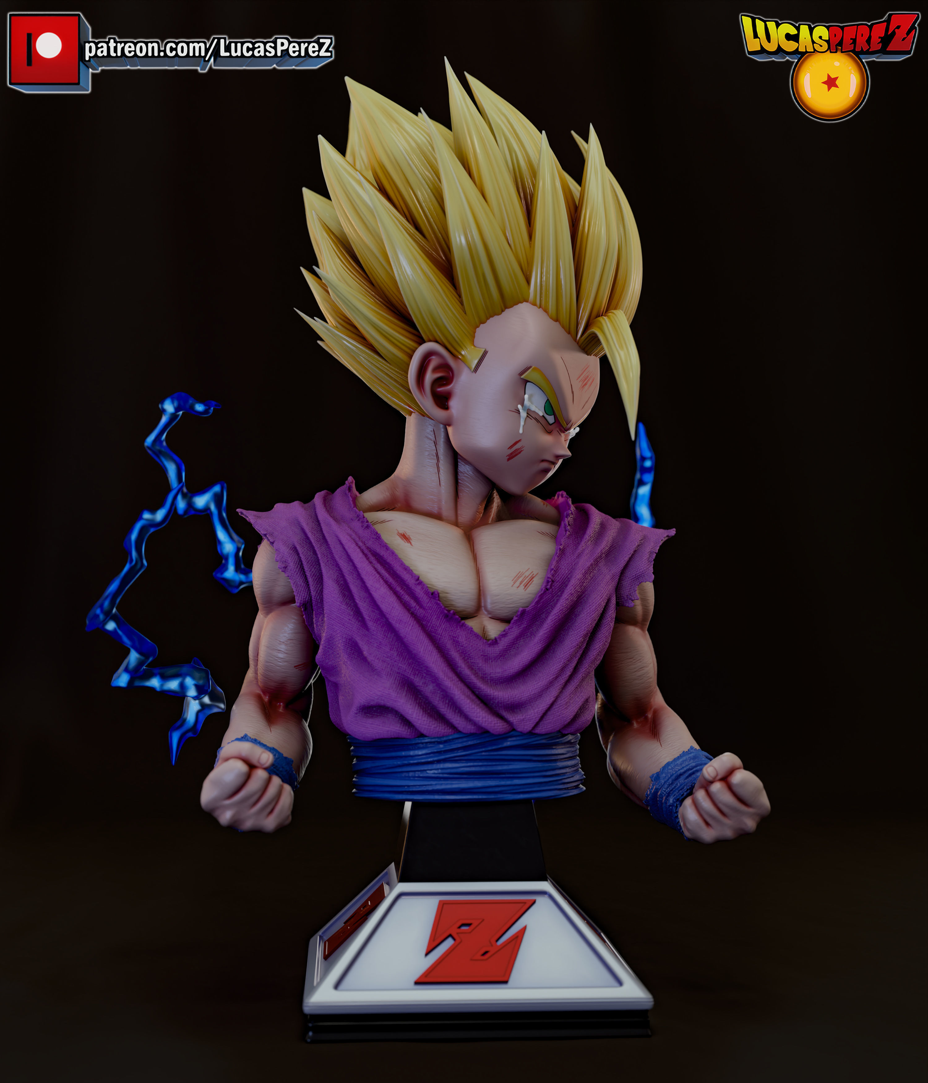 GOHAN SSJ2 3D print model_30