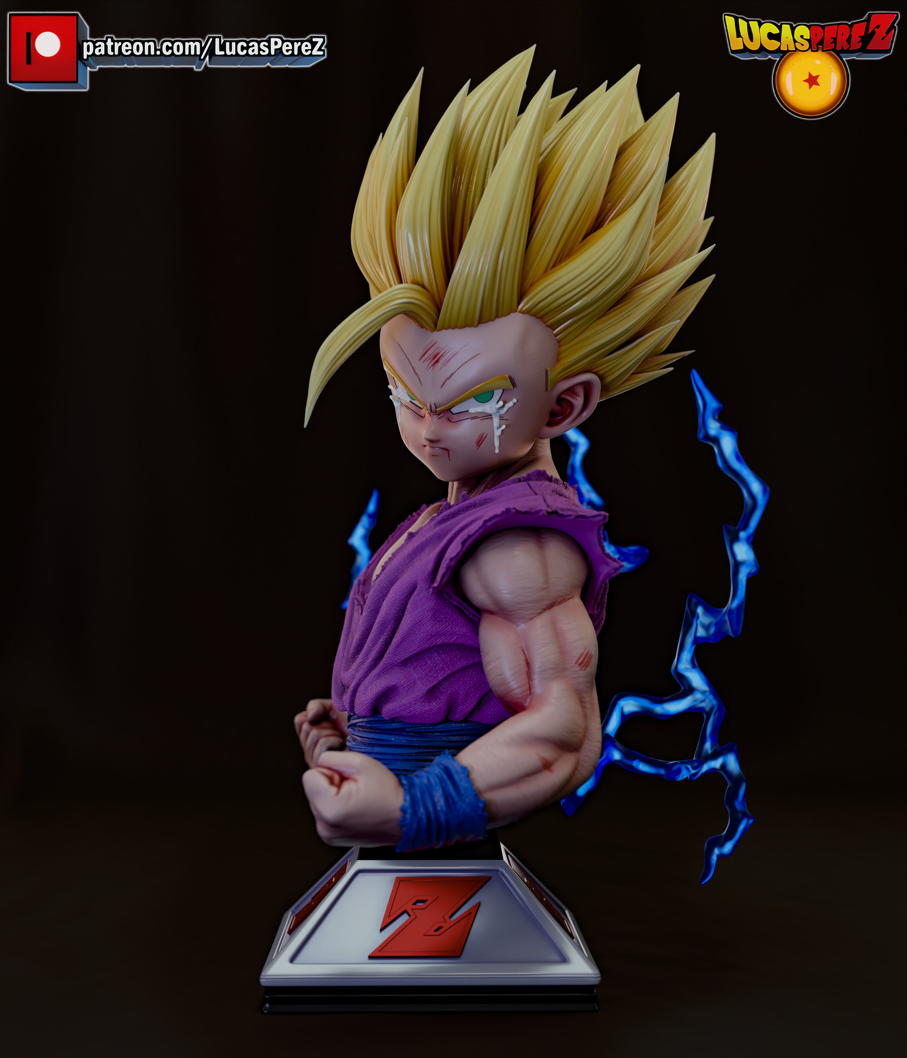 GOHAN SSJ2 3D print model_25