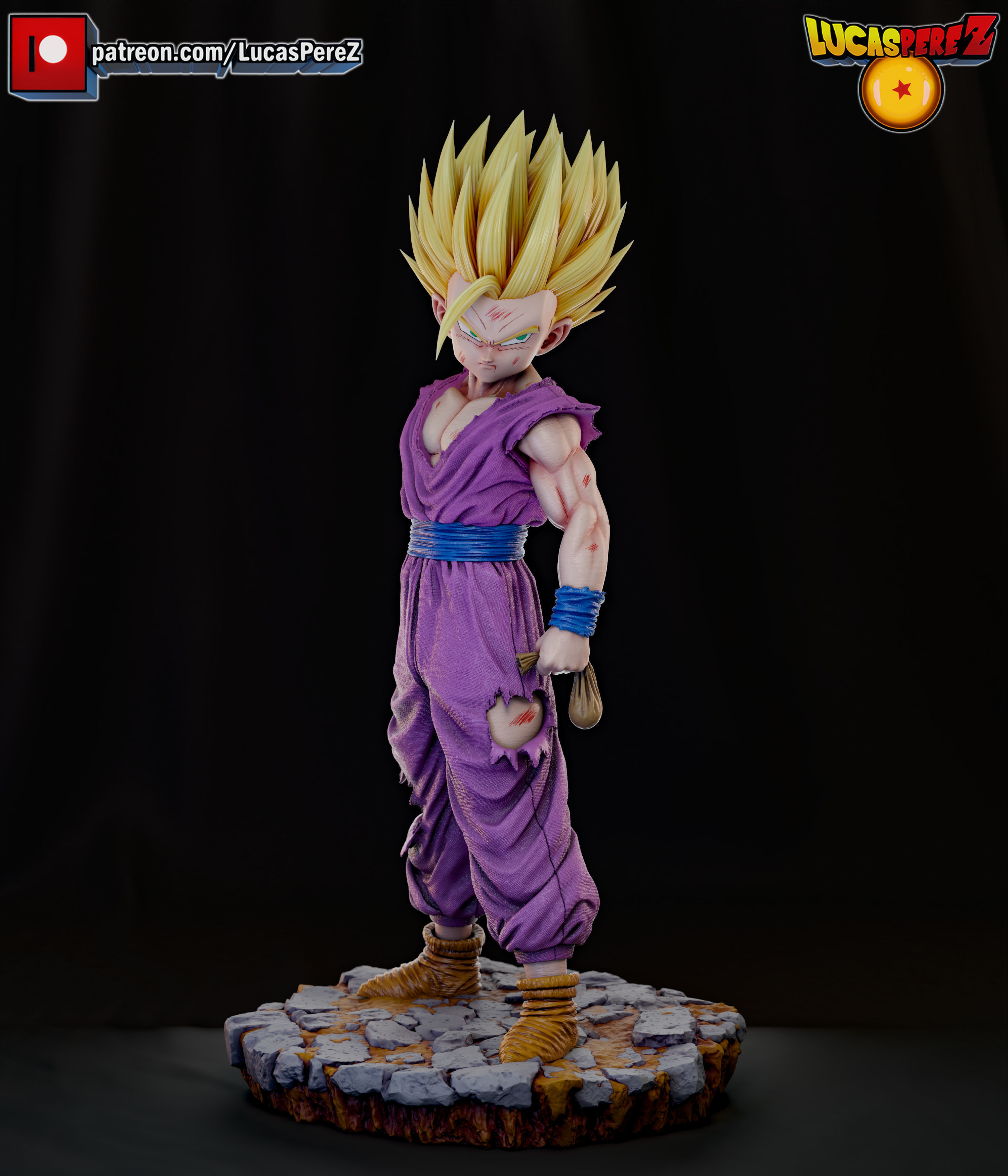 GOHAN SSJ2 3D print model_10