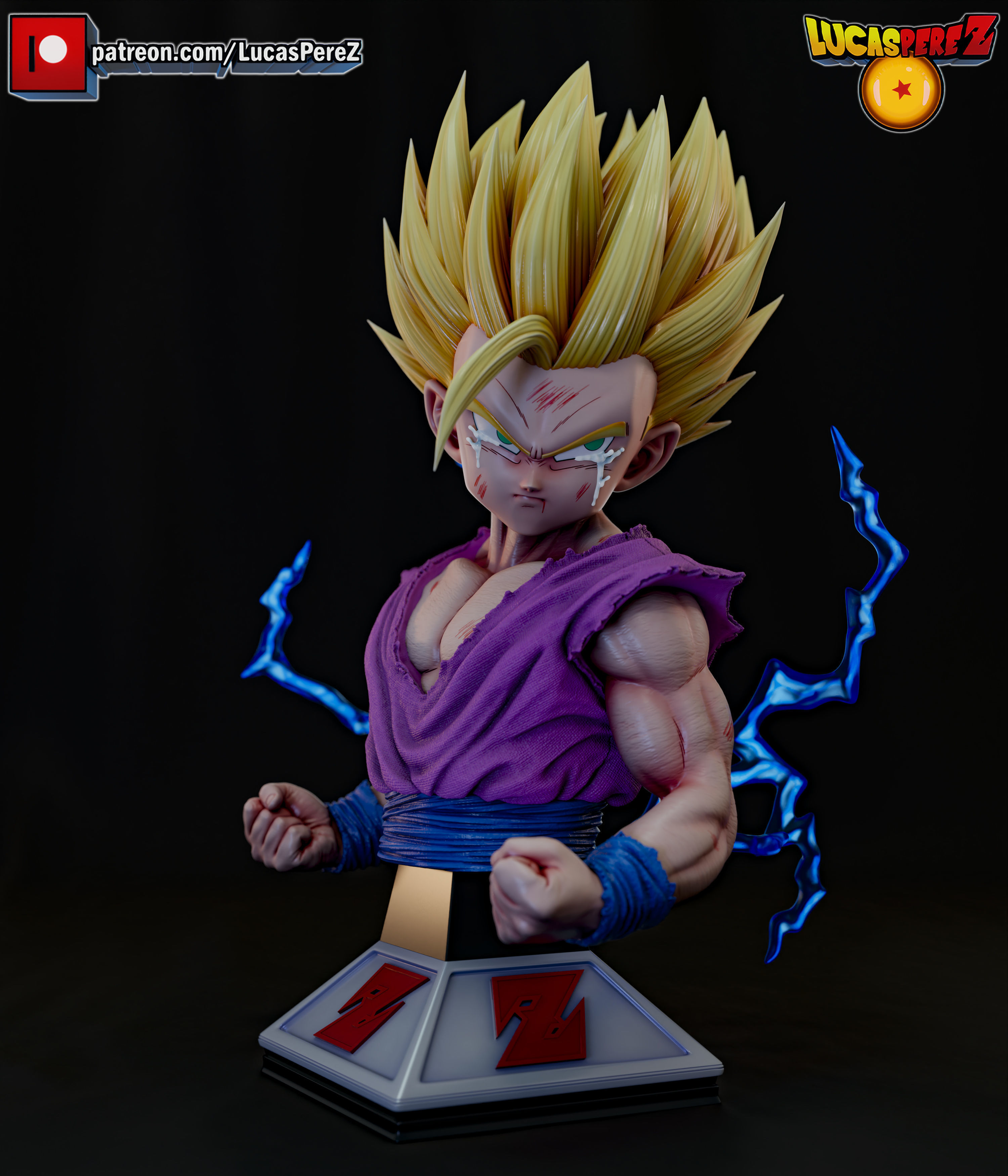 GOHAN SSJ2 3D print model_27