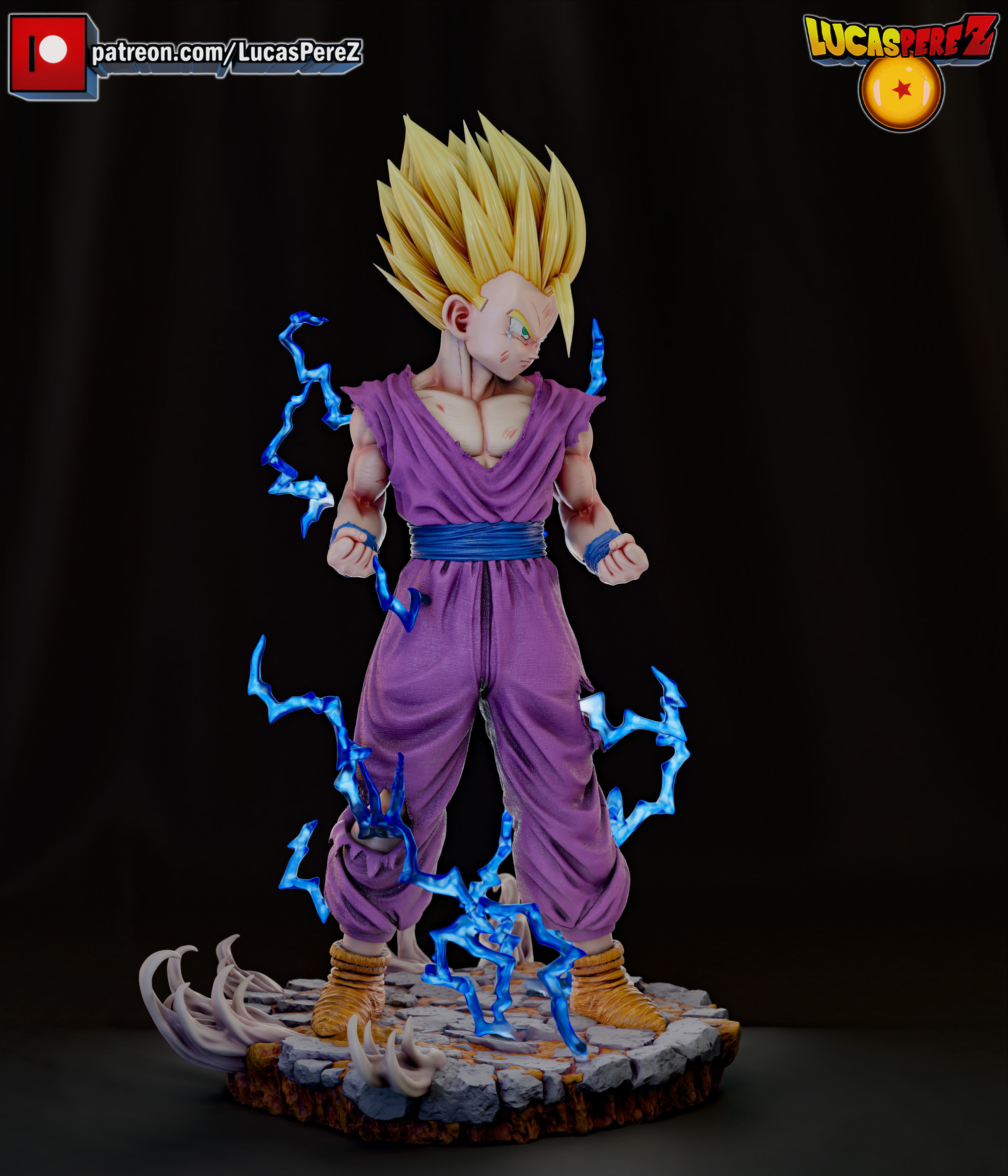 GOHAN SSJ2 3D print model_15