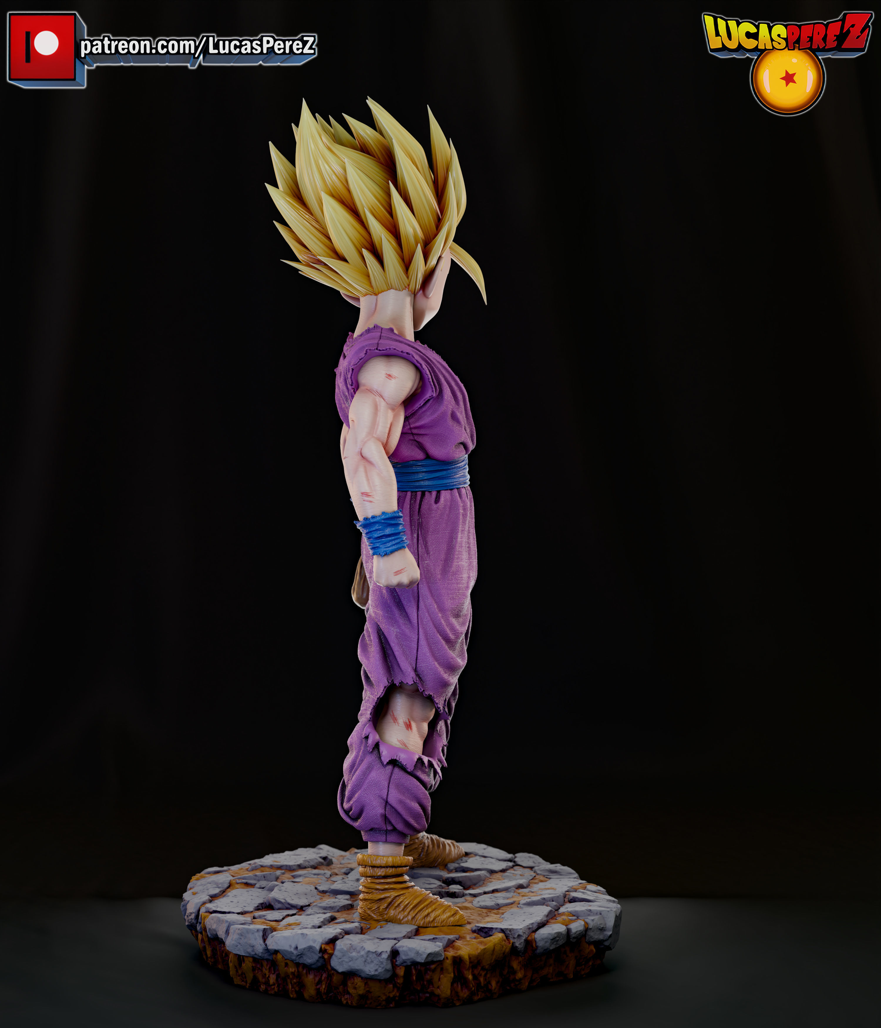 GOHAN SSJ2 3D print model_1