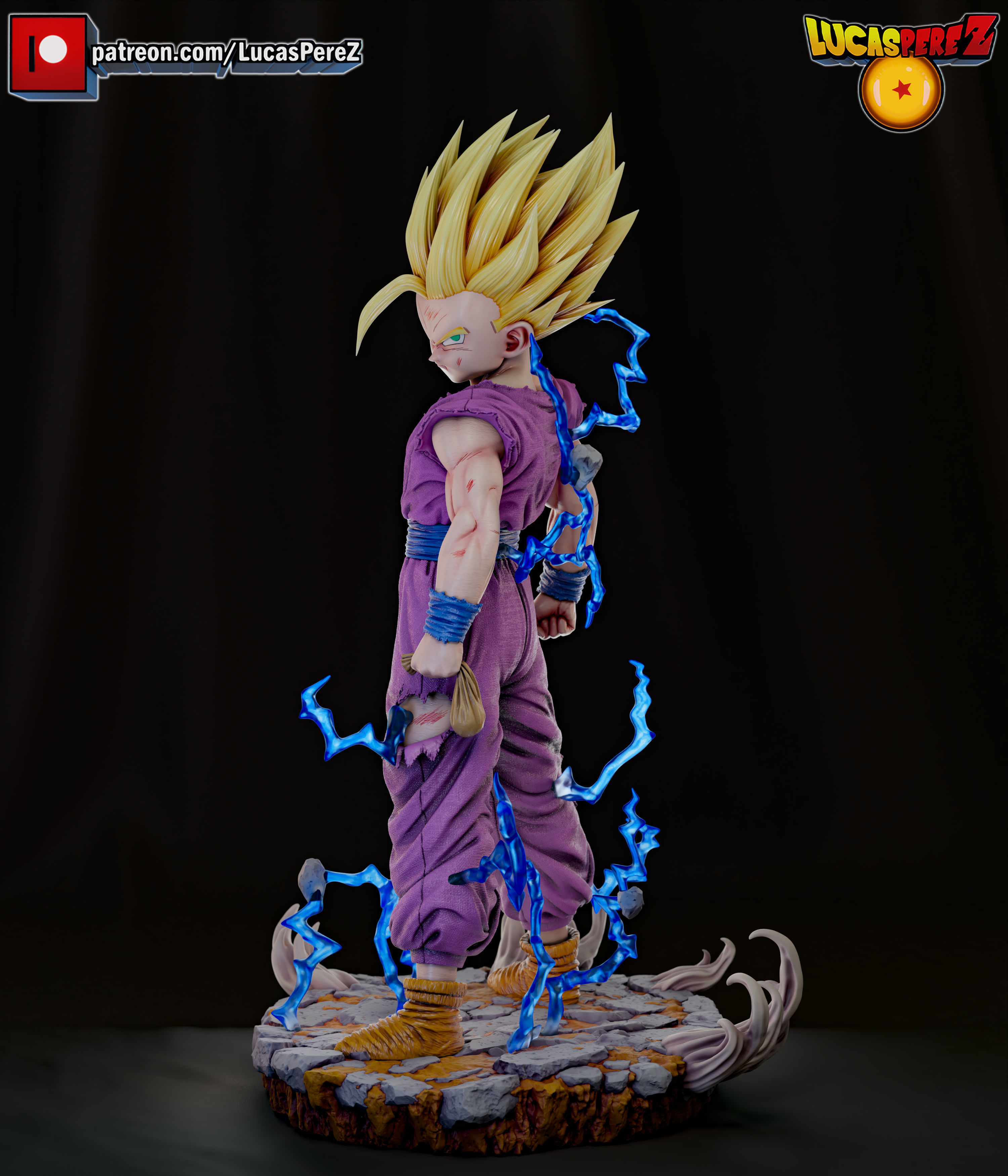 GOHAN SSJ2 3D print model_14