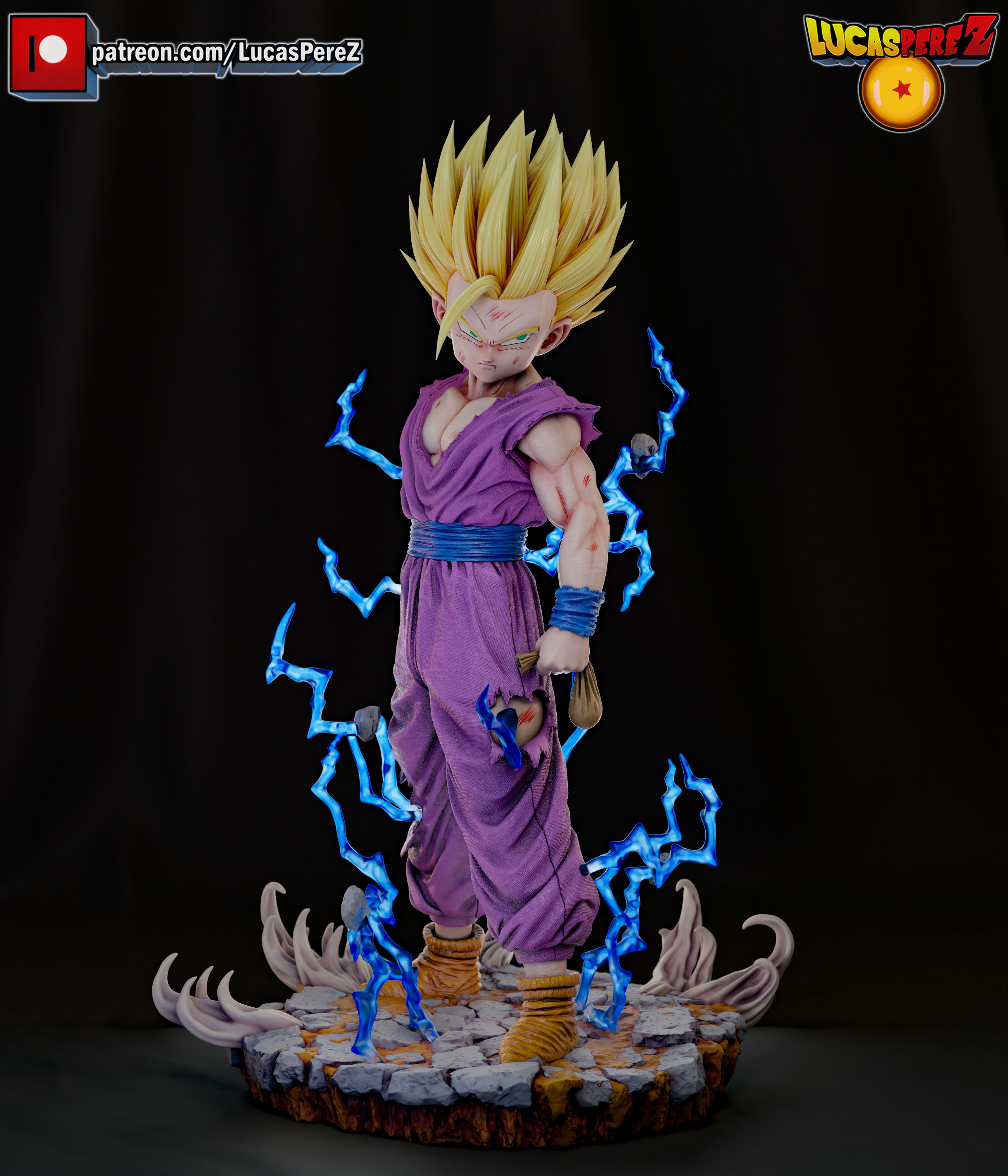 GOHAN SSJ2 3D print model_8