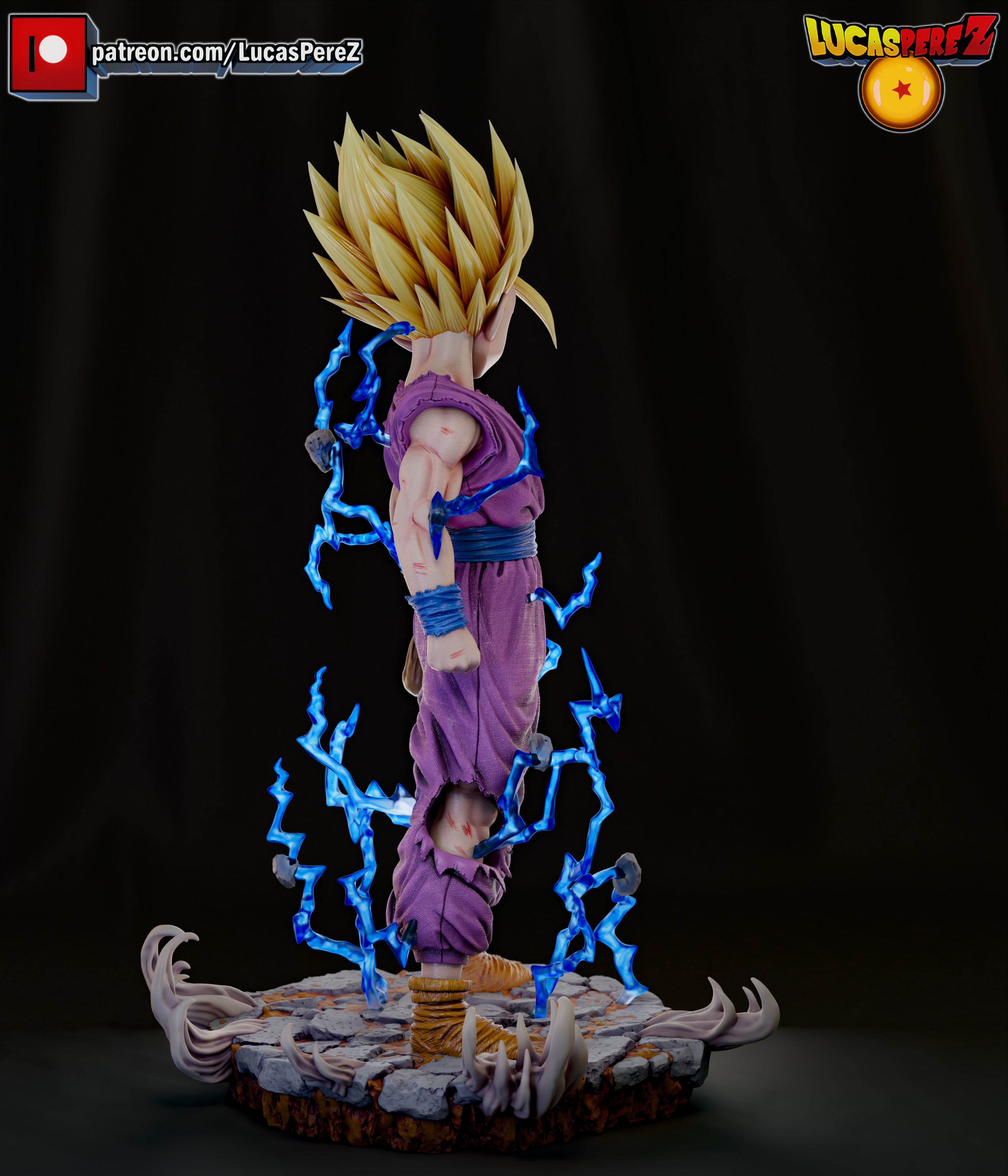 GOHAN SSJ2 3D print model_11