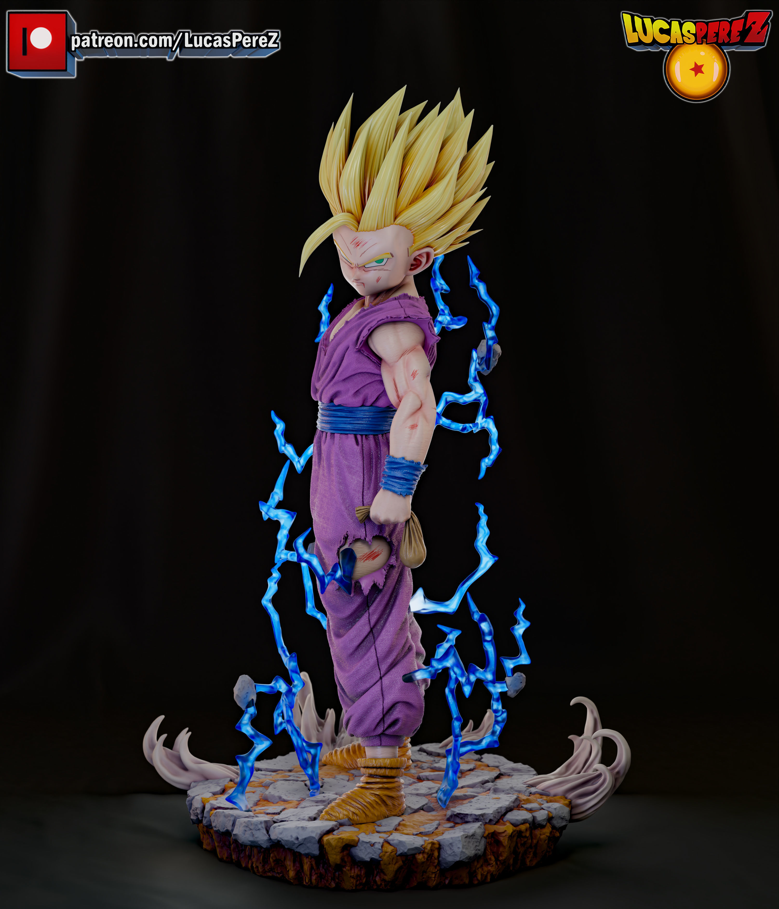 GOHAN SSJ2 3D print model_9